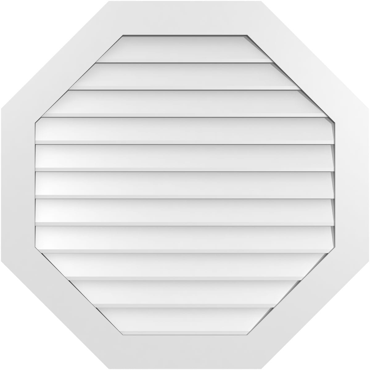Ekena Millwork GVPOC38X3801SN 38-Inches x 38-Inches Off-white Octagon PVC Gable Louver Vent