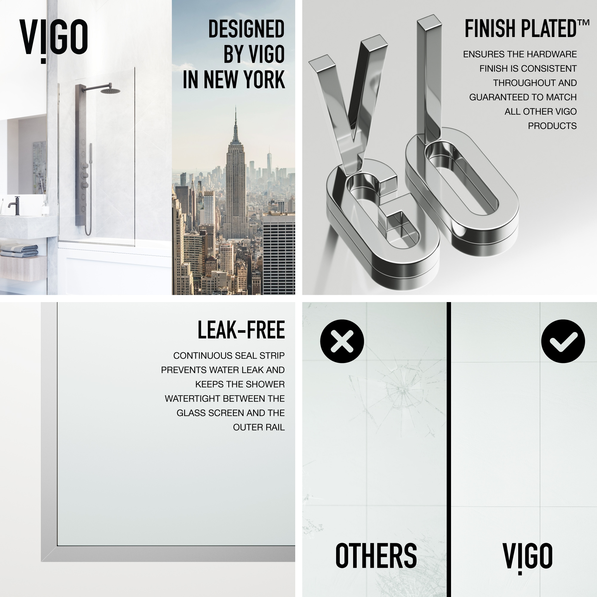 VIGO VG6075CHCL3462 Bathtub-Doors - View #5