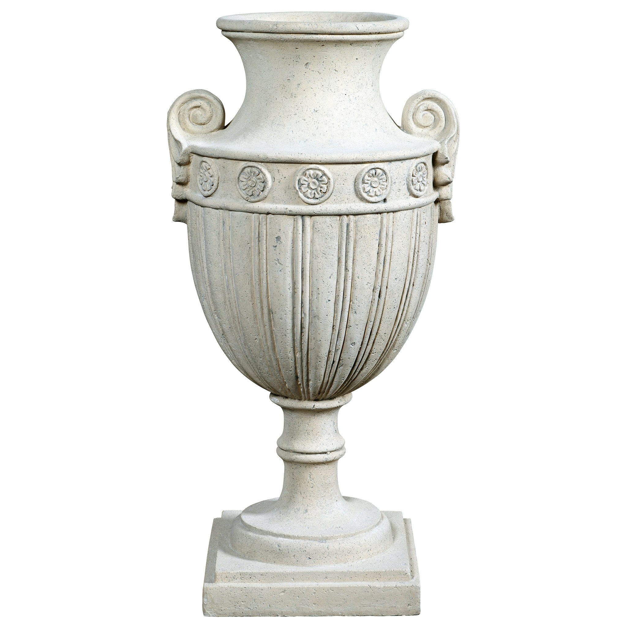 Design Toscano NE210158 Urn 14.5-in W Large Off-white Fiberglass Outdoor Vertical garden planter