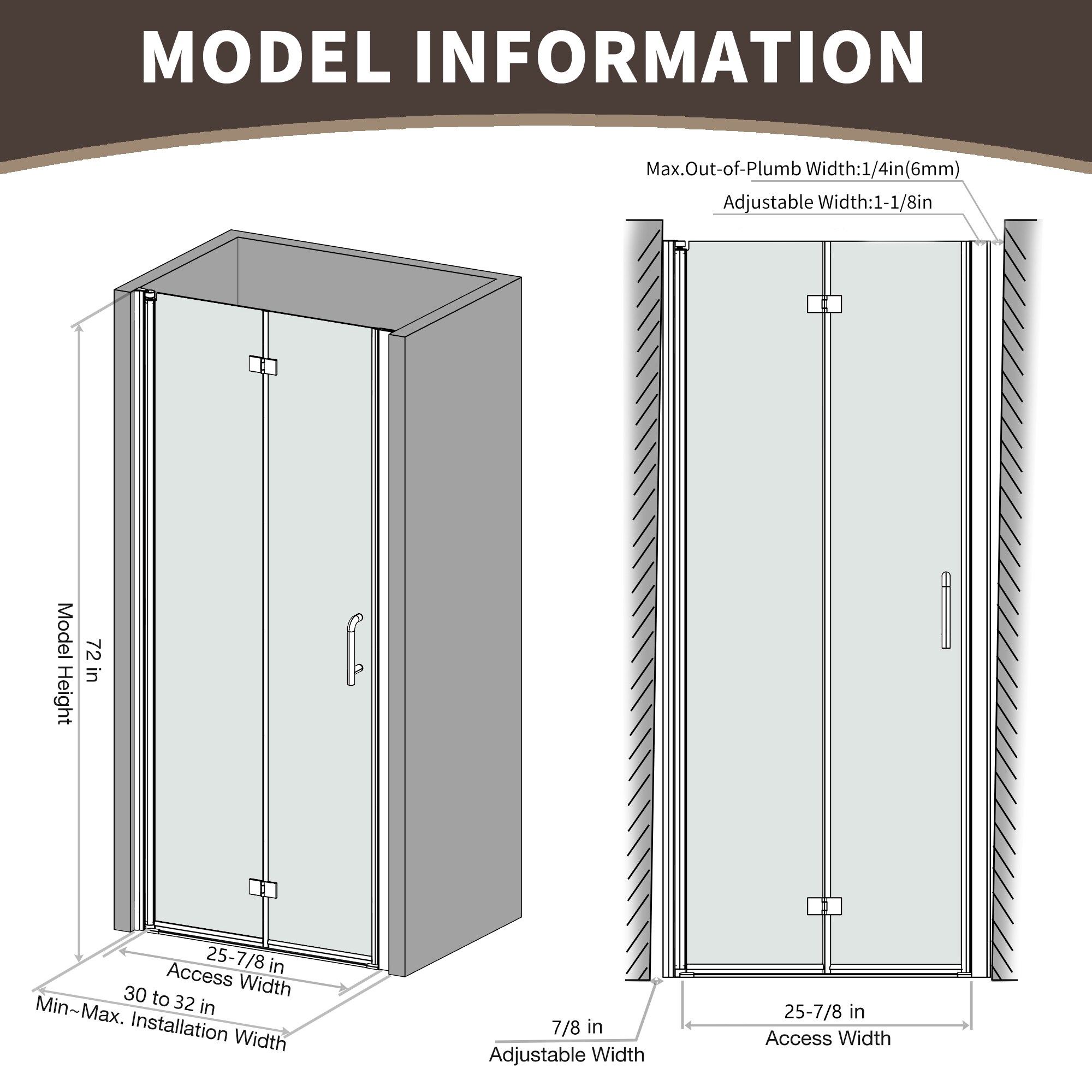 LIVIZA GLSBG-36-DP01 Shower-Doors - View #9