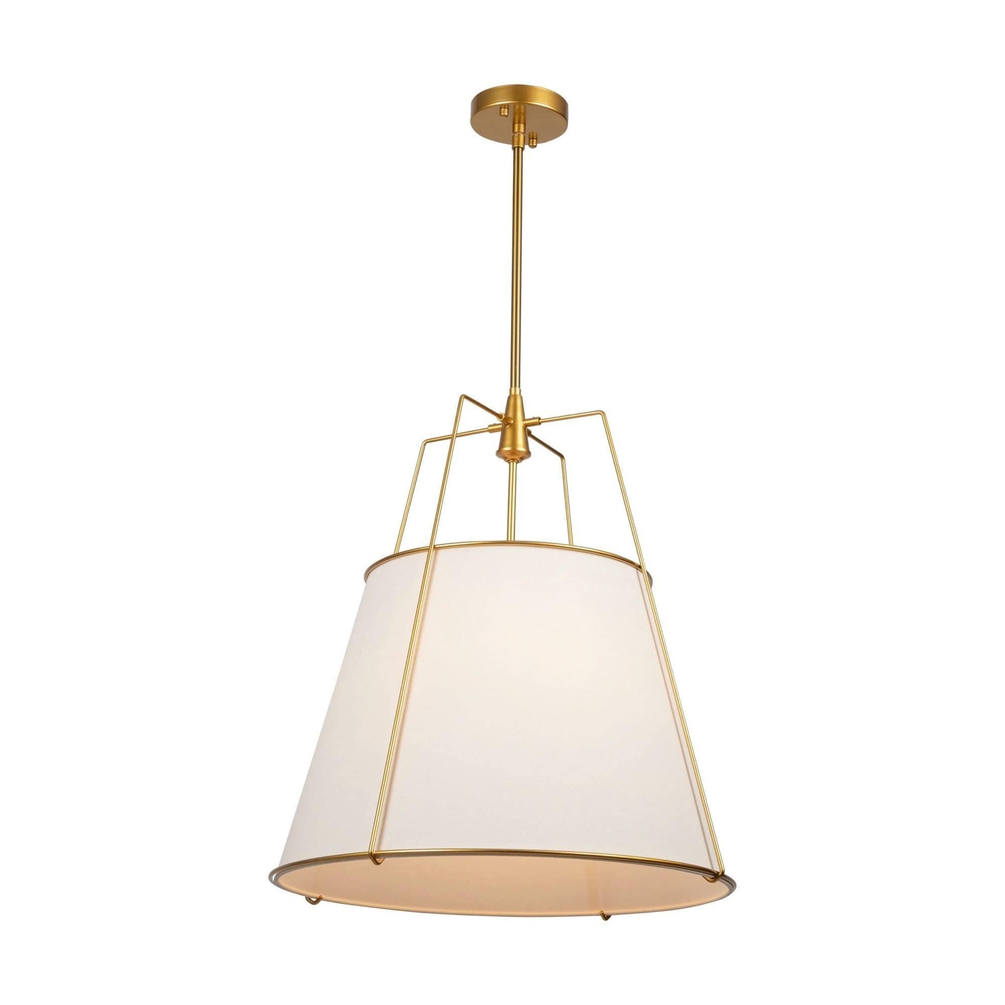 ARTCRAFT A-ARTCRFT-SC13364BR Pullman 4 - Light - Brass / Linen / Metal Pendant