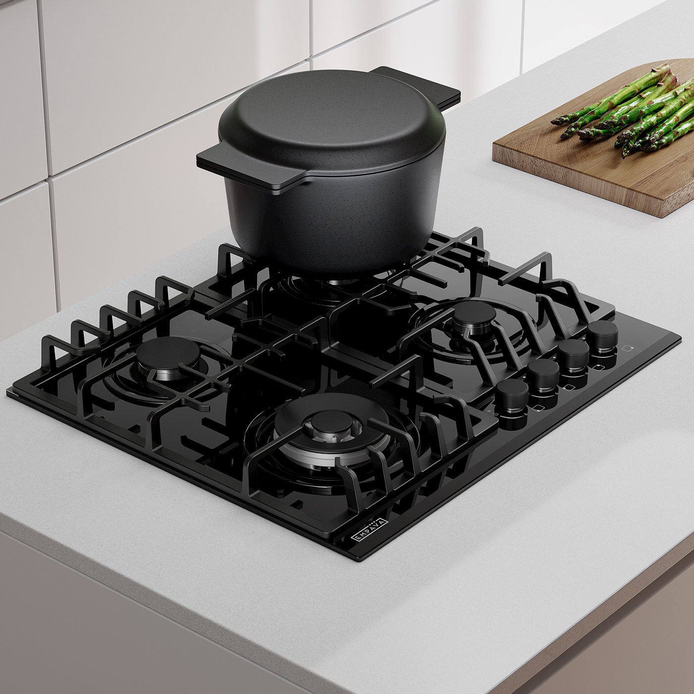  Empava Built-in 24 in. 240V Electric Stove Smooth Surface  Cooktop in Black with 4 Elements, 24 Inch : Everything Else