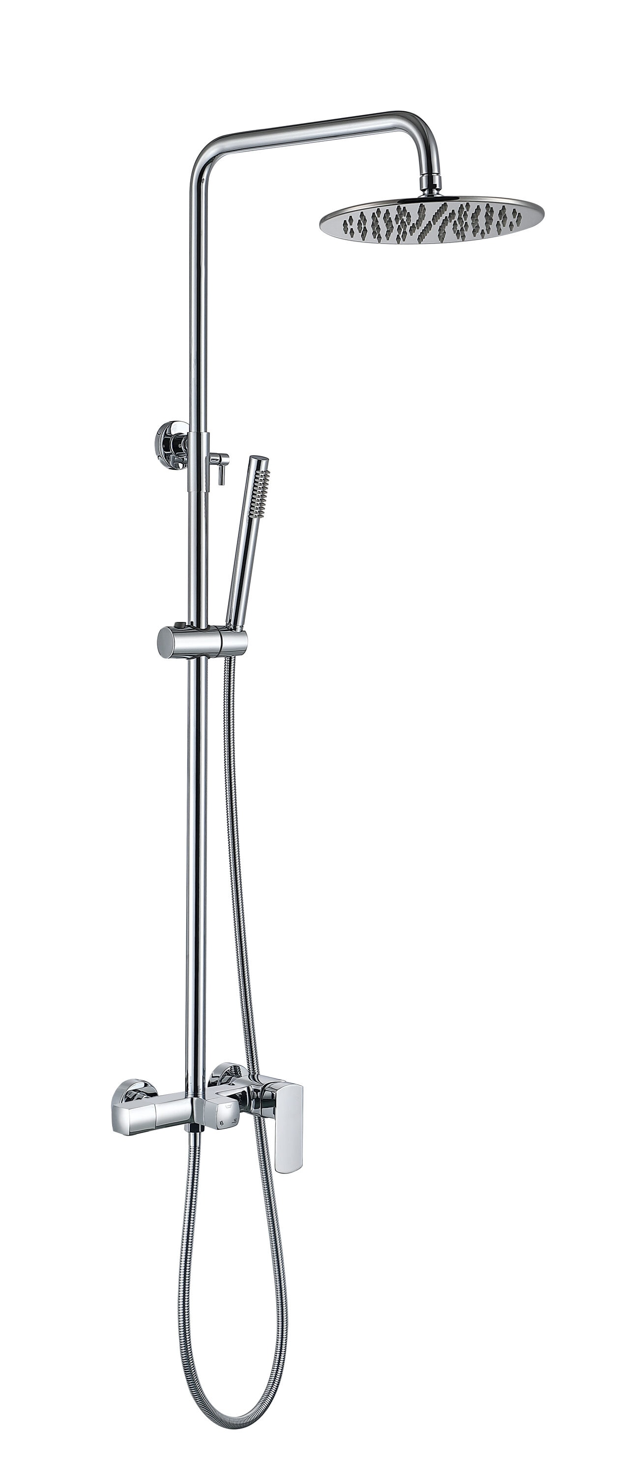 Royal Guard LSFJK0381 Chrome 9.84-in Waterfall Dual Head Shower Faucet Bar System with 2-way Diverter ( Thermostatic Valve Included )