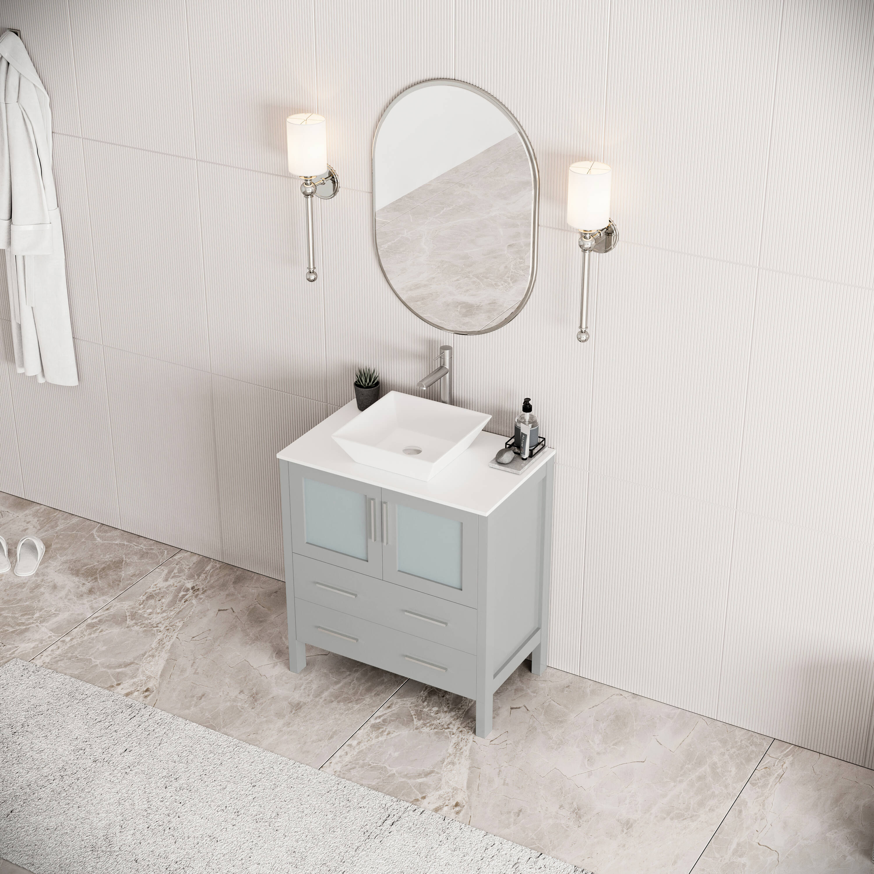 Fresca FCB6230GR-CWH-V Bath-Vanity-Combo - View #4
