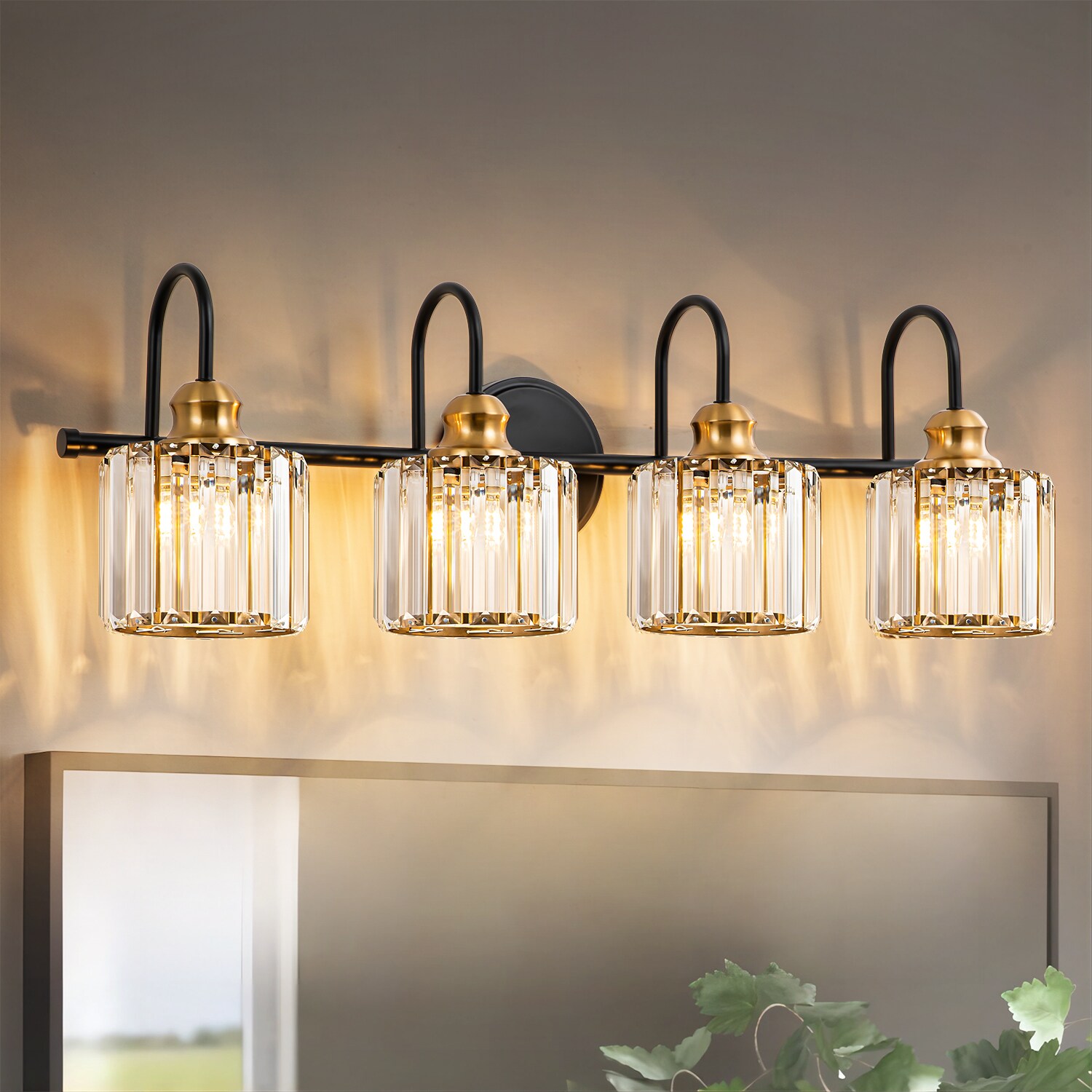 Rennnsan Katherine 29.5-in 4 Light Matte Black Modern/contemporary Bathroom Vanity light
