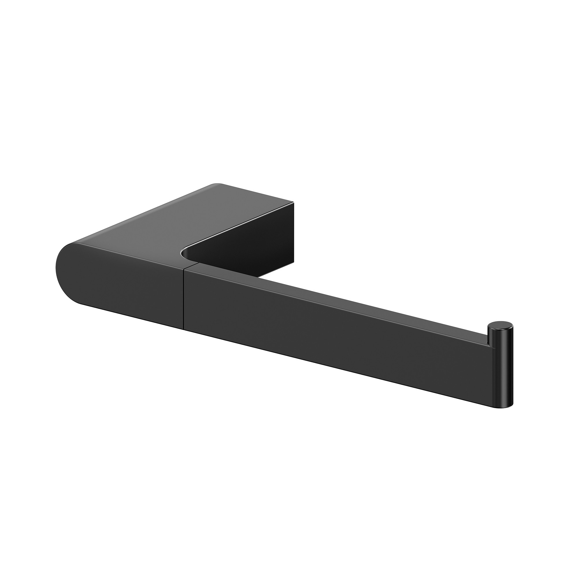 GRANDJOY Matte Black Wall mount Single post Toilet Paper Holder 1-Rolls