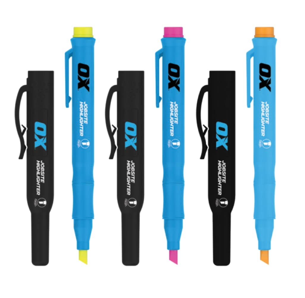 OX OX-P635604 Pro Highlighters 3 -Pack Chisel Multi-Color Marker