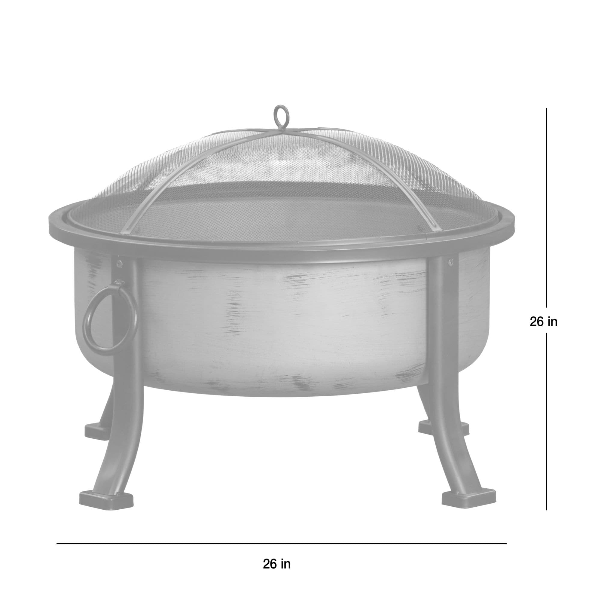 Copper Finish Round Wood Burning Fire Pit with Mesh Screen