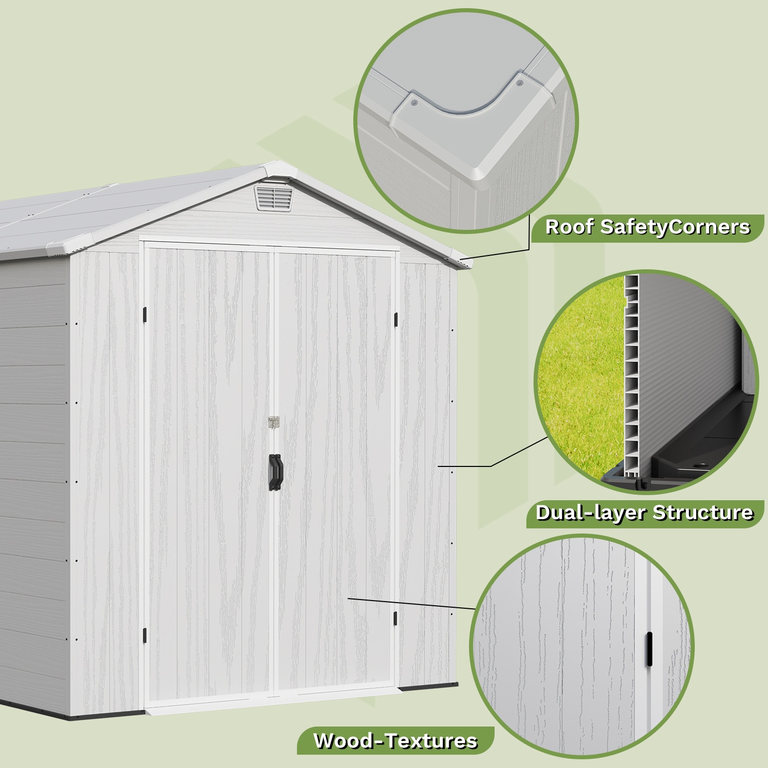 Patiowell WES-EN68-4WT Vinyl-Resin-Storage-Buildings - View #7