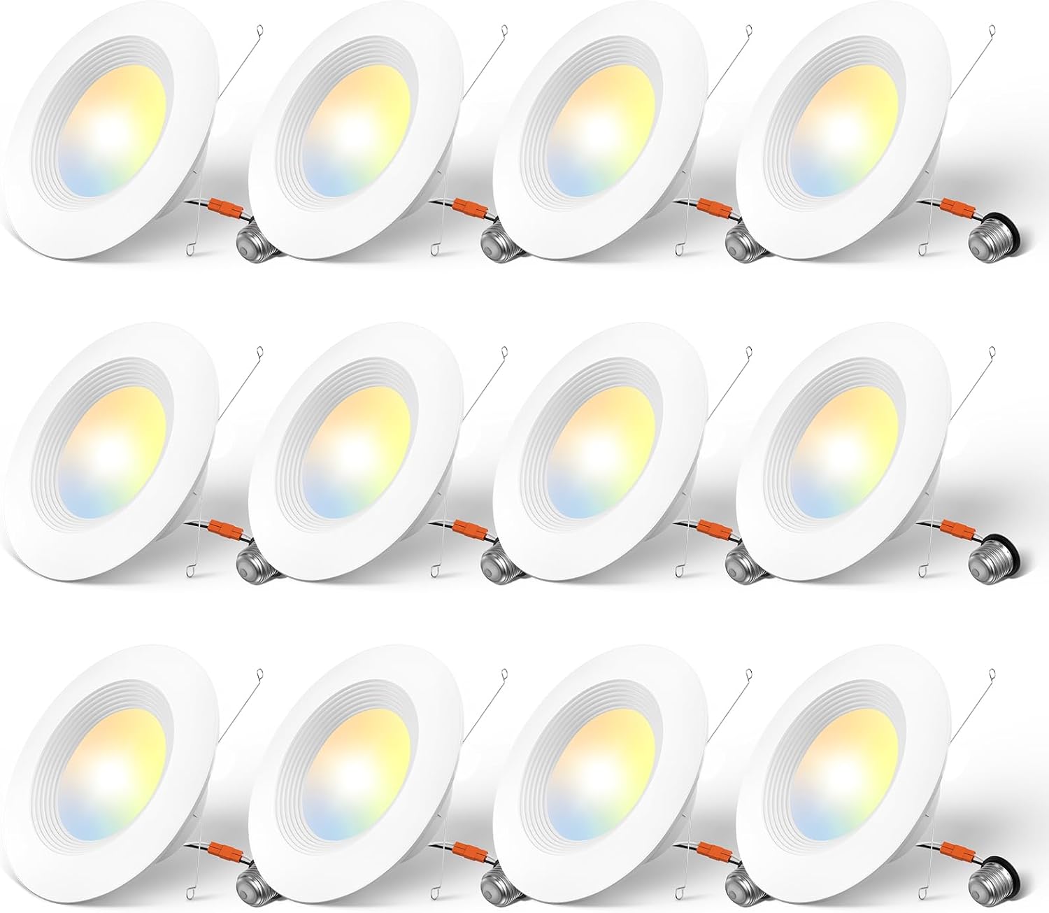 Amico 12-Pack 5/6-in White 12.5-Watt 950-Lumen 5-CCT Dimmable LED Retrofit Recessed Downlights