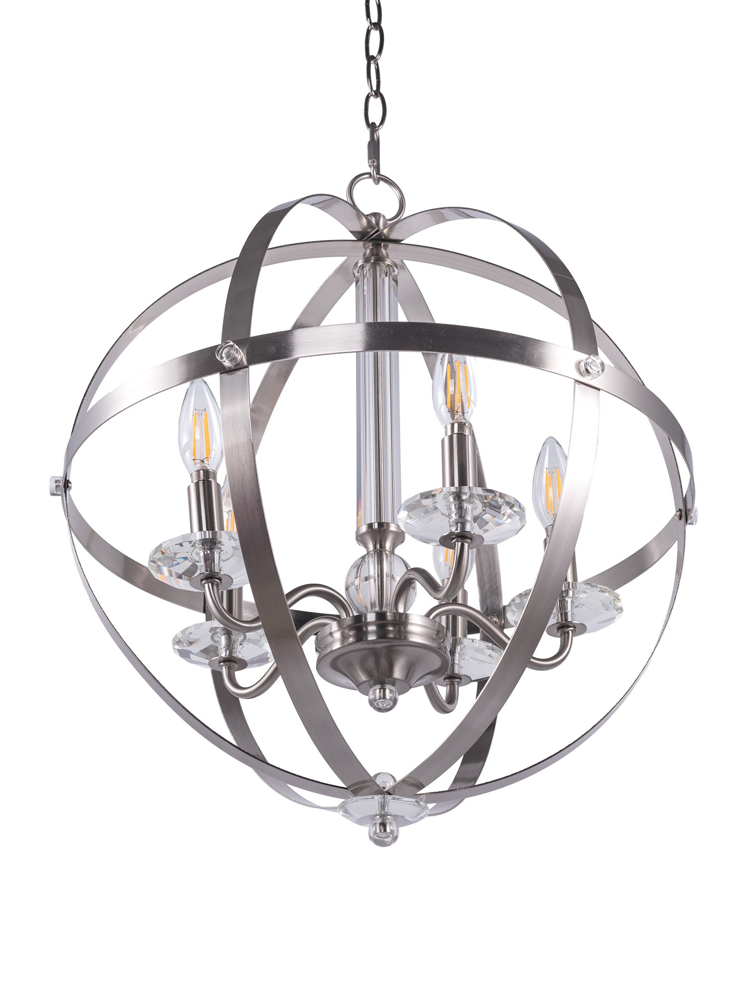 CASAINC 5-Light globe chandelier 5-Light Iron and Clear Glass Modern ...