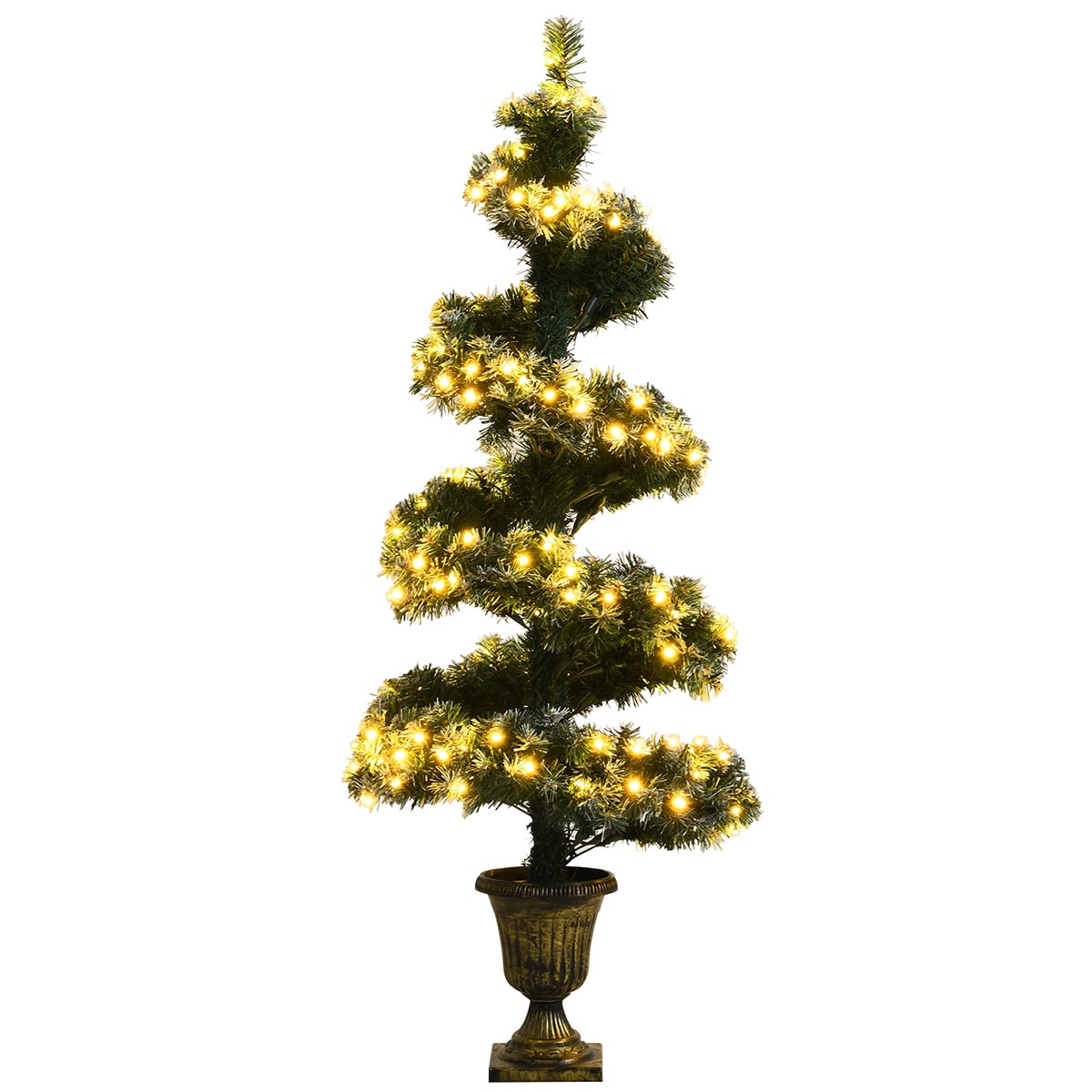 WELLFOR CM-HJY-23221US 4-Feet Pre-lit Artificial Christmas Tree with White LED Lights