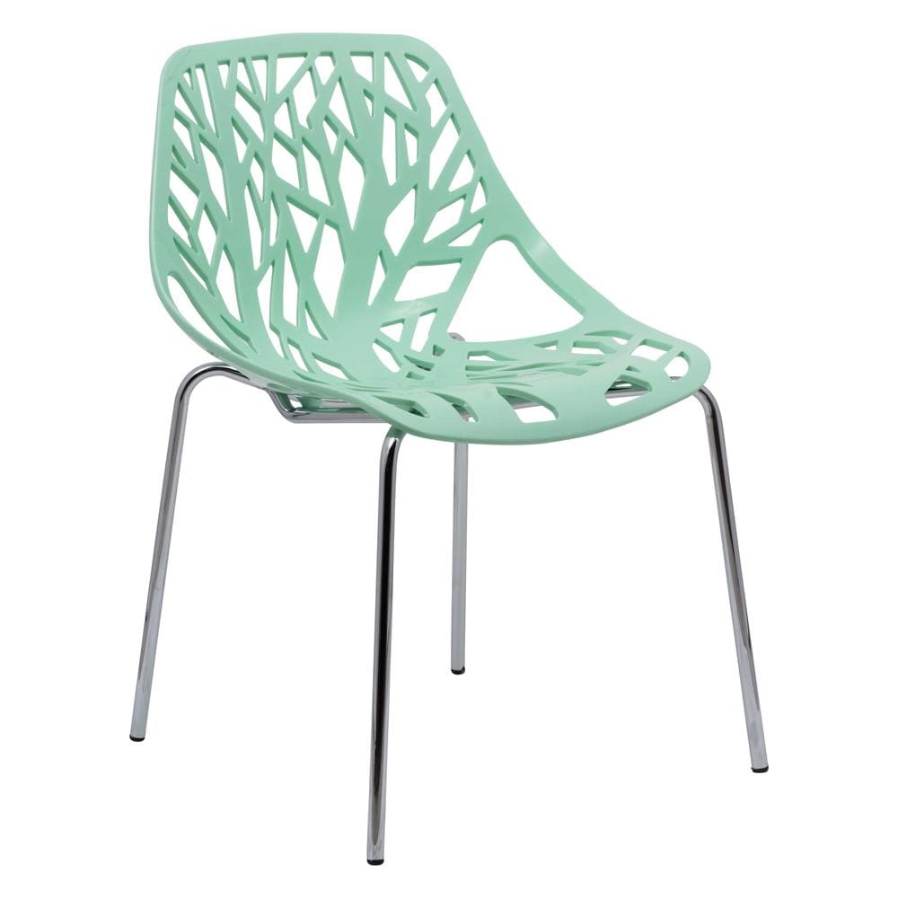 Leisuremod AC16MT Modern Asbury Dining Chair w Chromed Legs