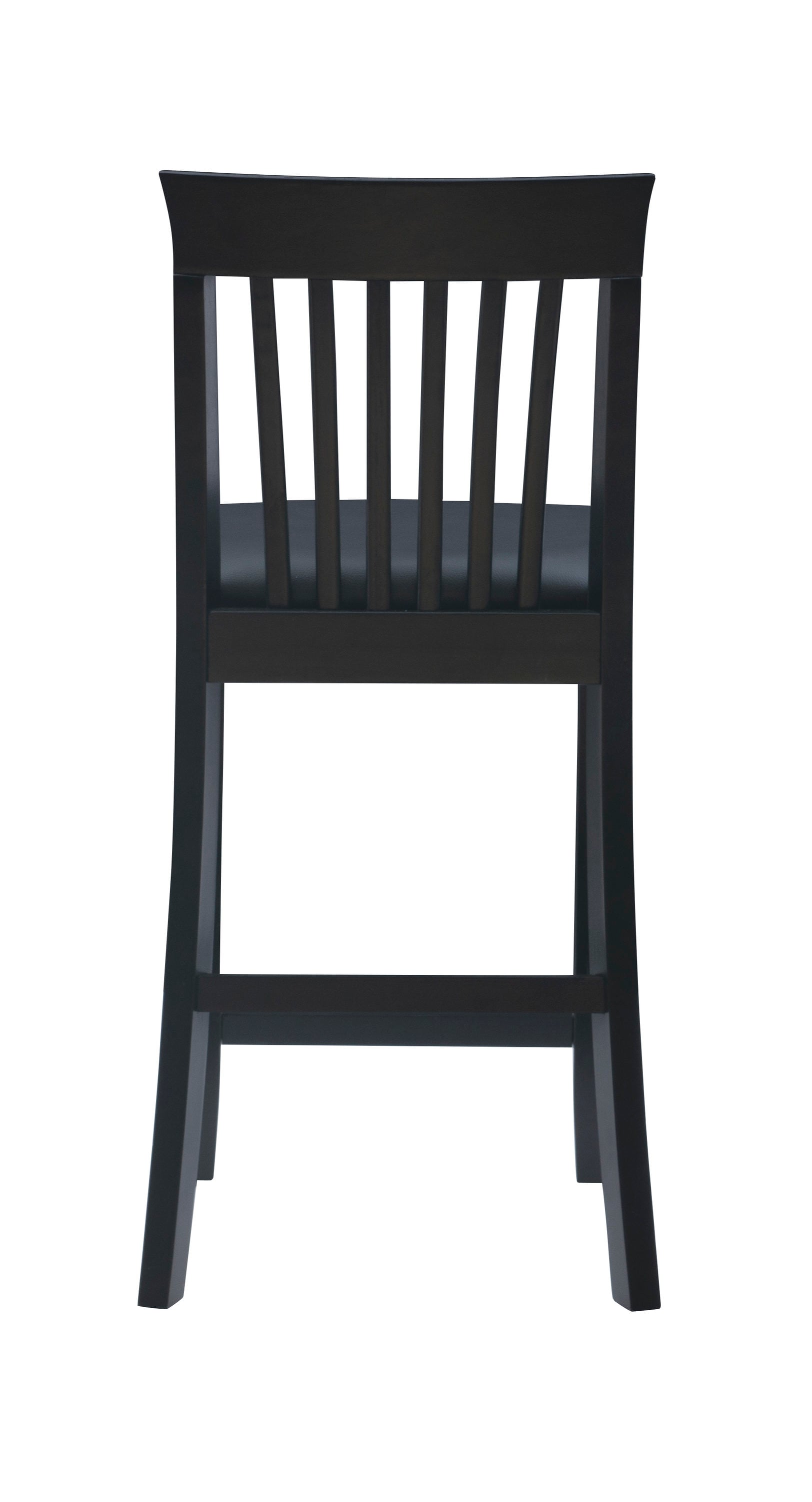 Torino Black Wood and Faux Leather Counter Stool, 24" Seat Height
