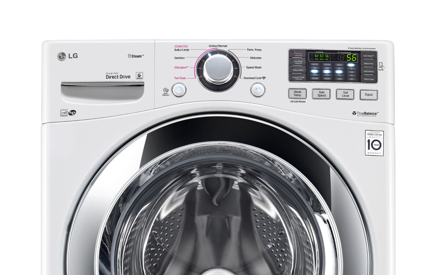 LG TurboWash 360 5-cu ft High Efficiency Stackable Steam Cycle Smart  Front-Load Washer (Black Steel) ENERGY STAR