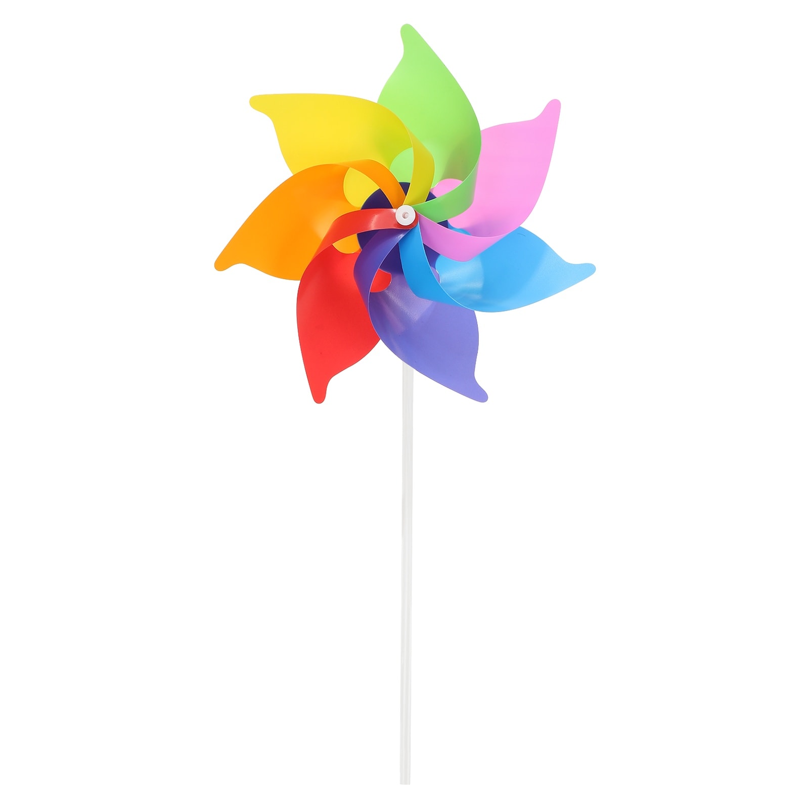 Harfington Pinwheels 8.3 Inch Wind Spinner Rainbow Pinwheels 7 Leaves Plastic Windmill with Plastic Sticks for Garden Yard Patio Lawn Outdoor Party Favors Gifts Colorful