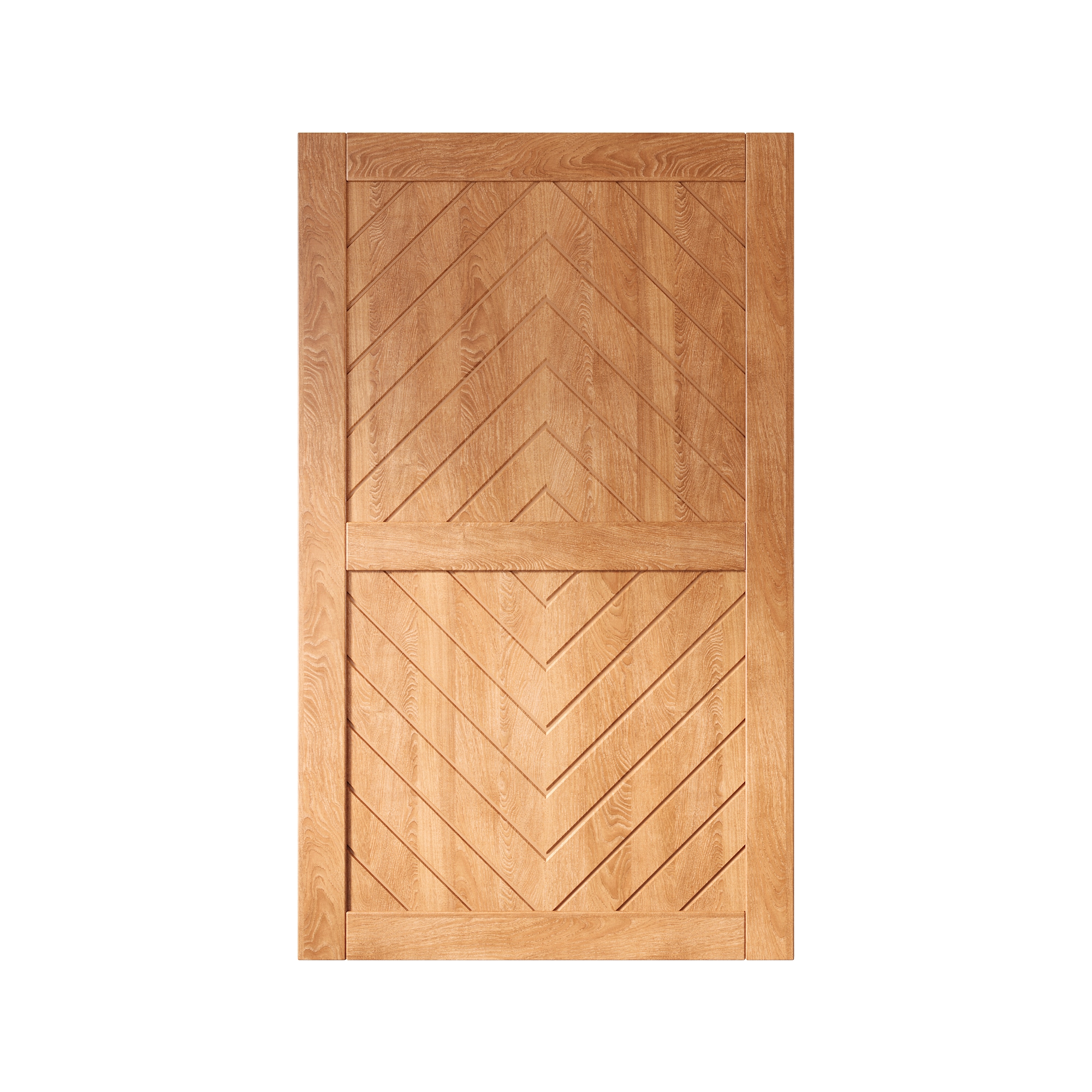 HOMACER JT2-4280-EA 42-in x 80-in Early American Herringbone Pine Wood Solid core Single Barn Door (Hardware Not Included)