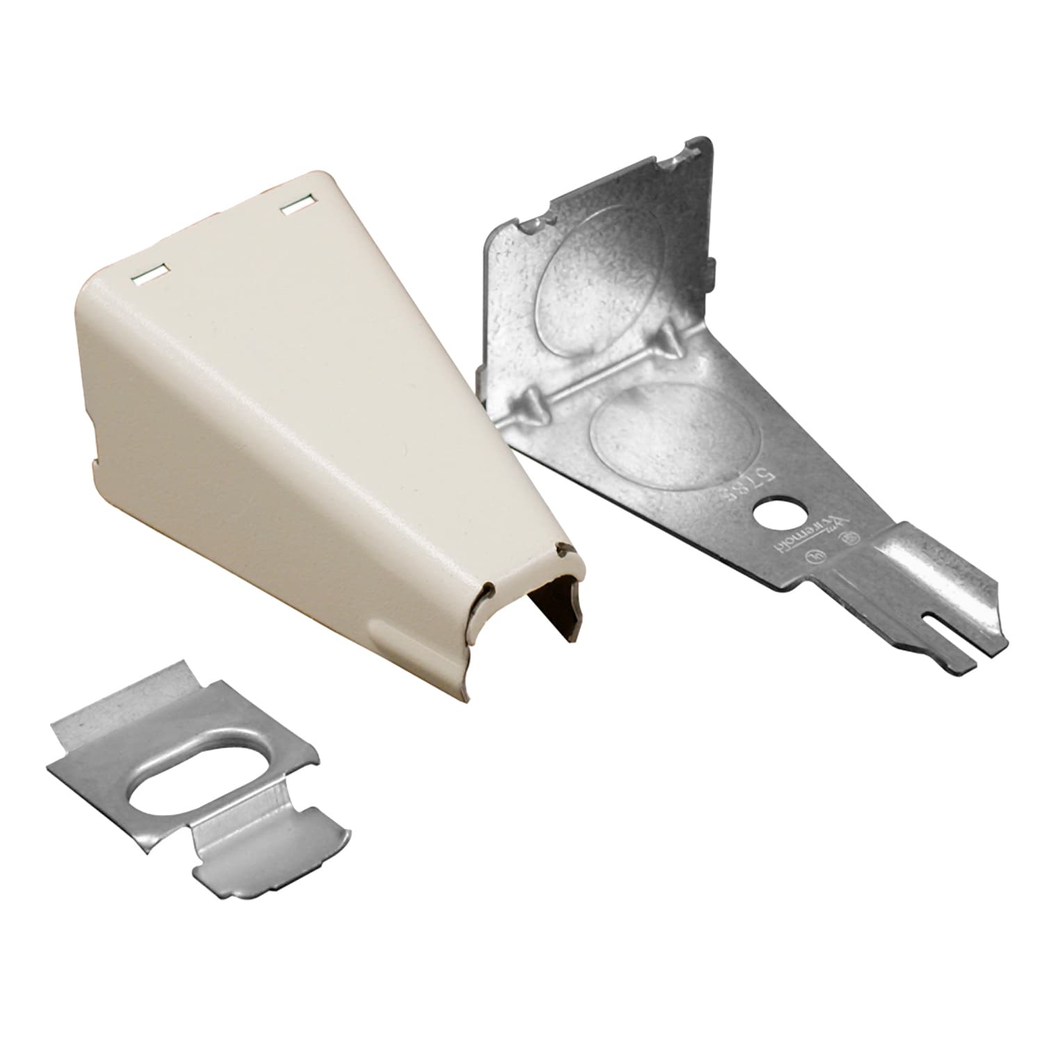 Wiremold 500/700 Series Single-Gang Switch and Receptacle Box Fitting, White, Steel, Raceway and Cord Covers