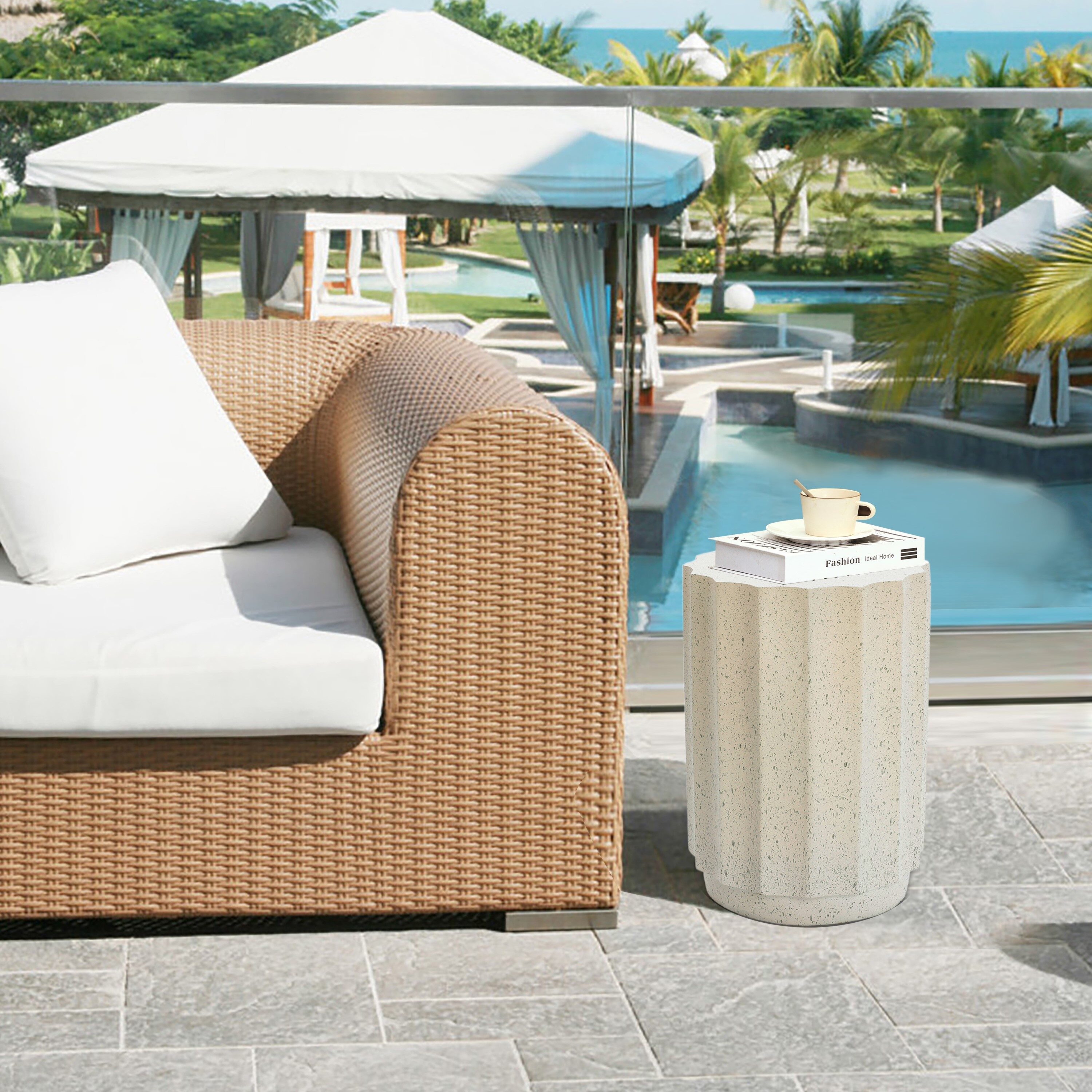 LuxenHome WHOF1281-W Patio-Tables - View #5