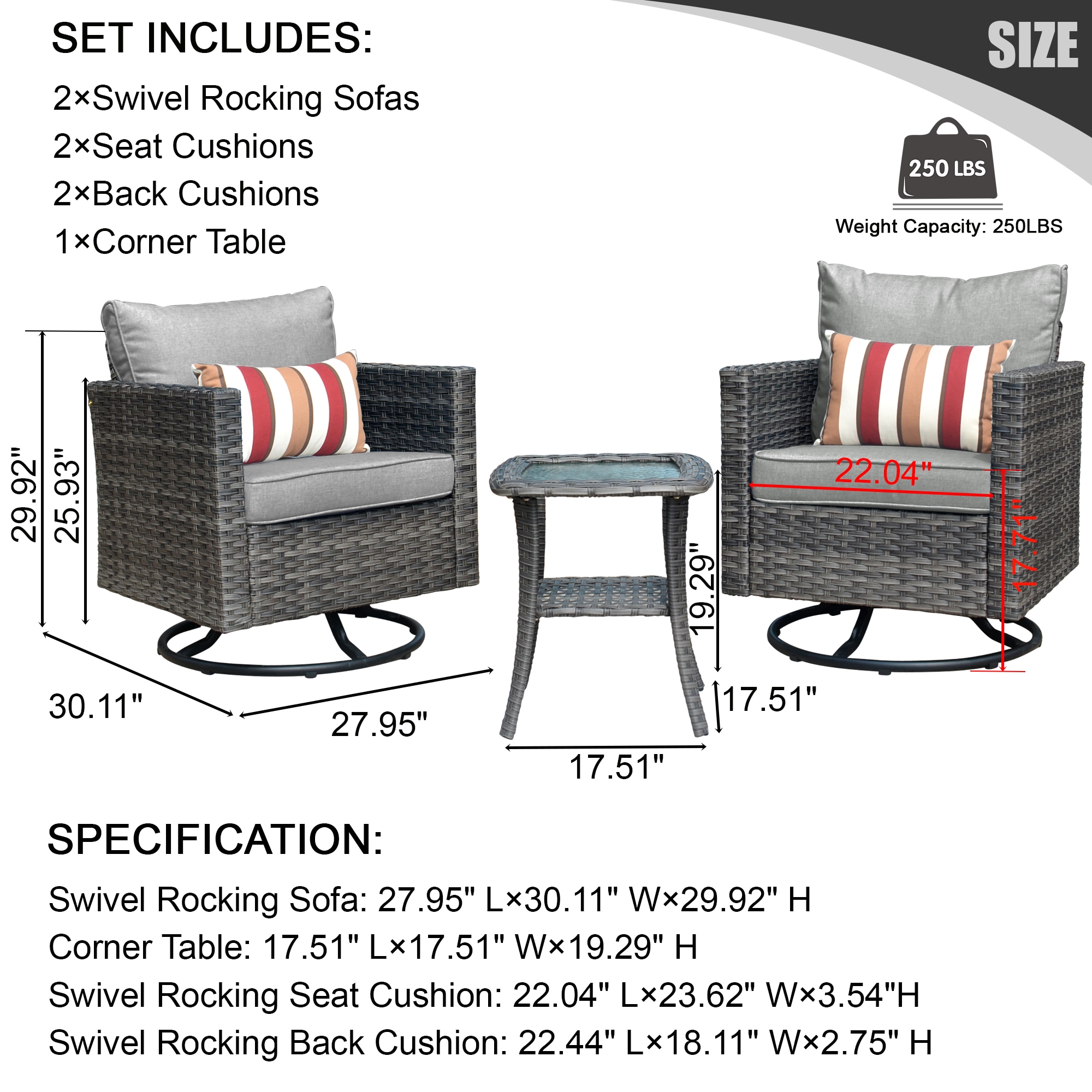 XIZZI XSQRC2132 Patio-Chairs - View #3