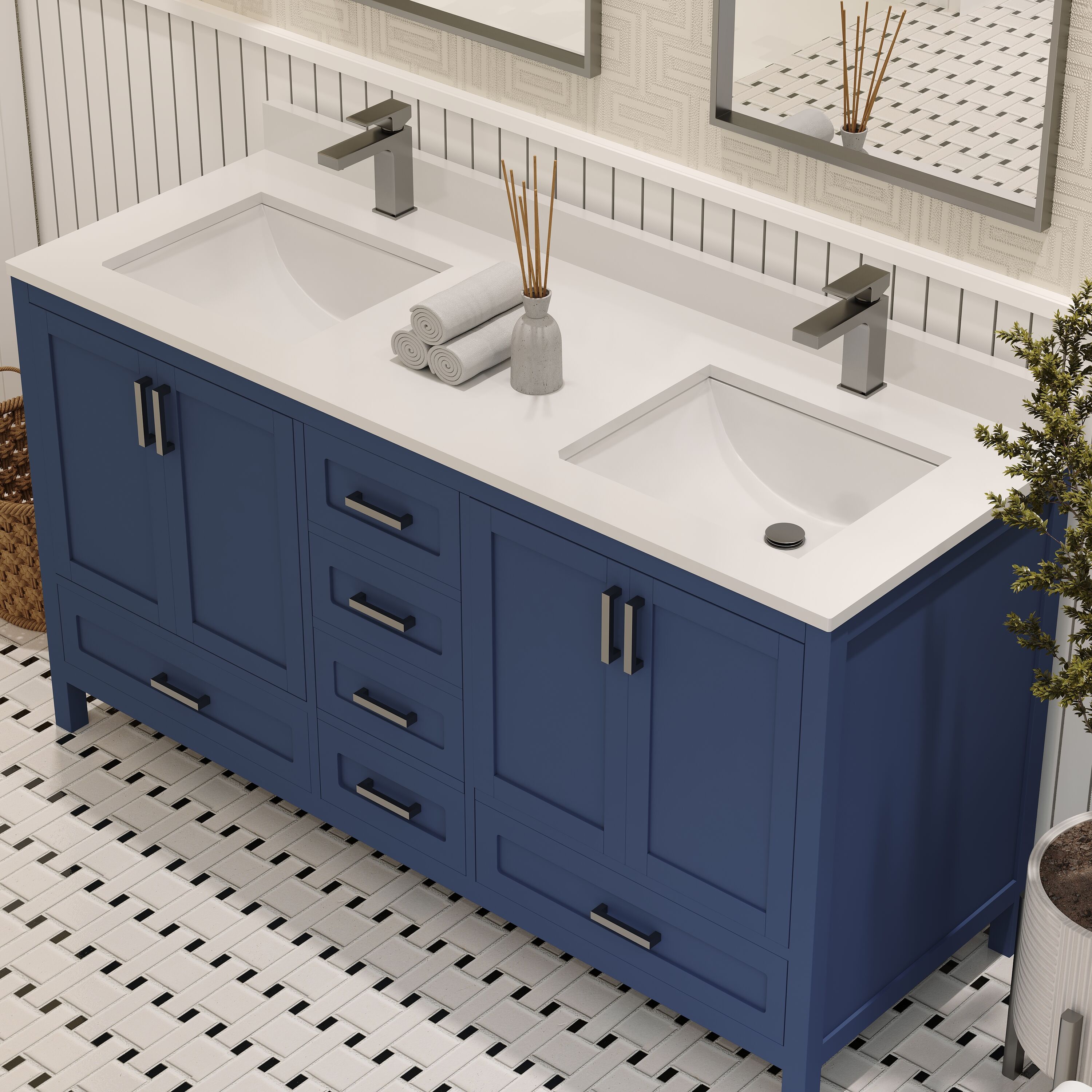 Ayna Decors AVR60NB3122 Bath-Vanity-Combo - View #3