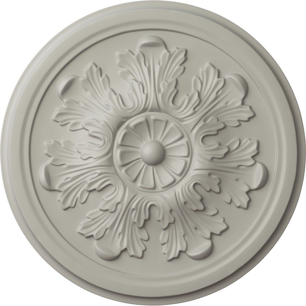 Ekena Millwork CM12LEPCF Legacy Acanthus 12.75-in W x 12.75-in L Painted Pot Of Cream Polyurethane Whole Ceiling Medallion