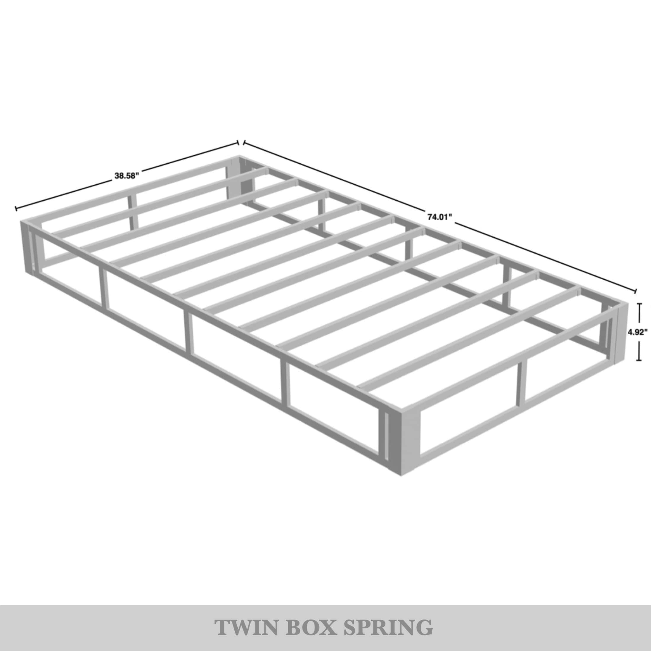 Twin Black and White Metal Box Spring