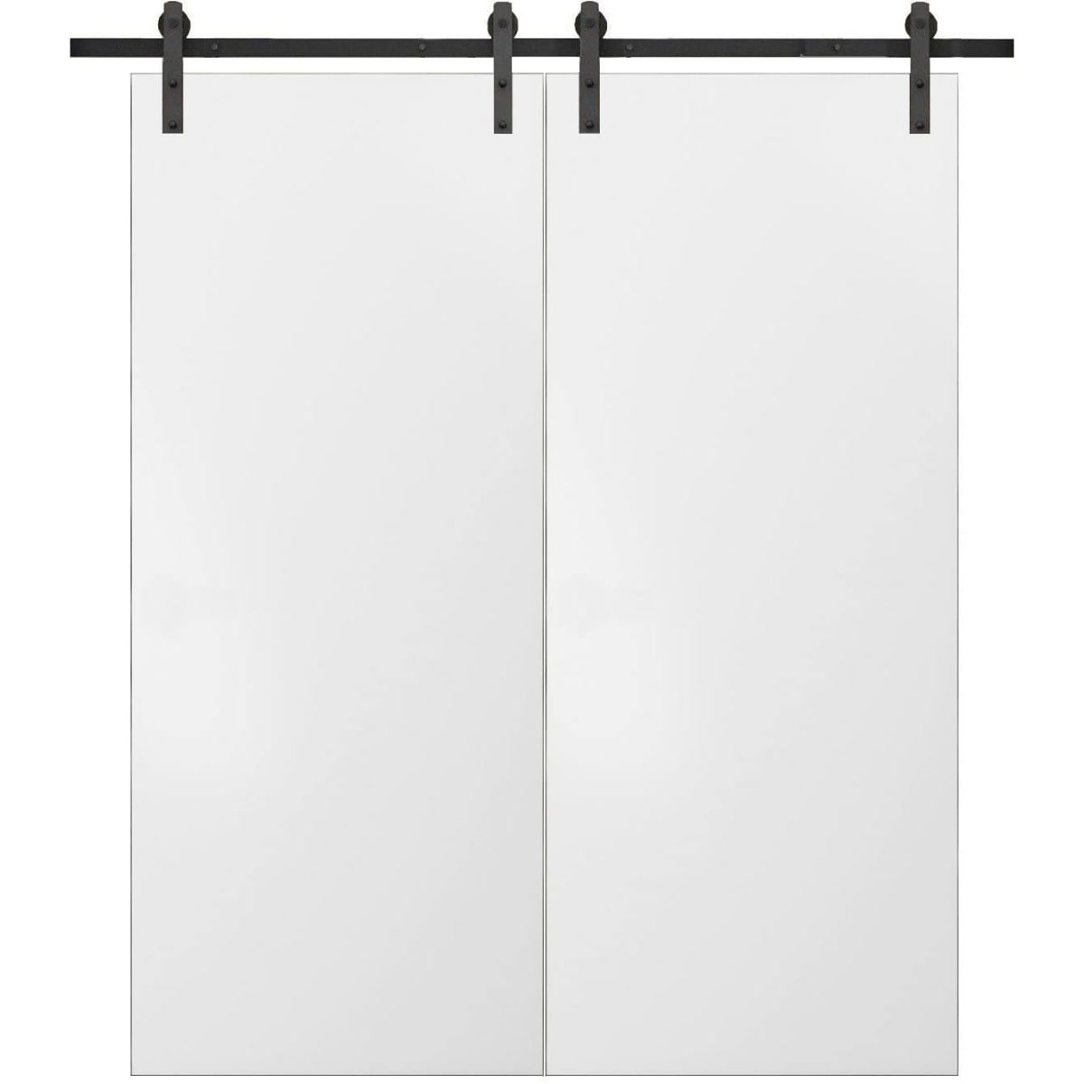 SARTODOORS Sliding Double Barn Doors with Hardware Planum 0010 Primed ...