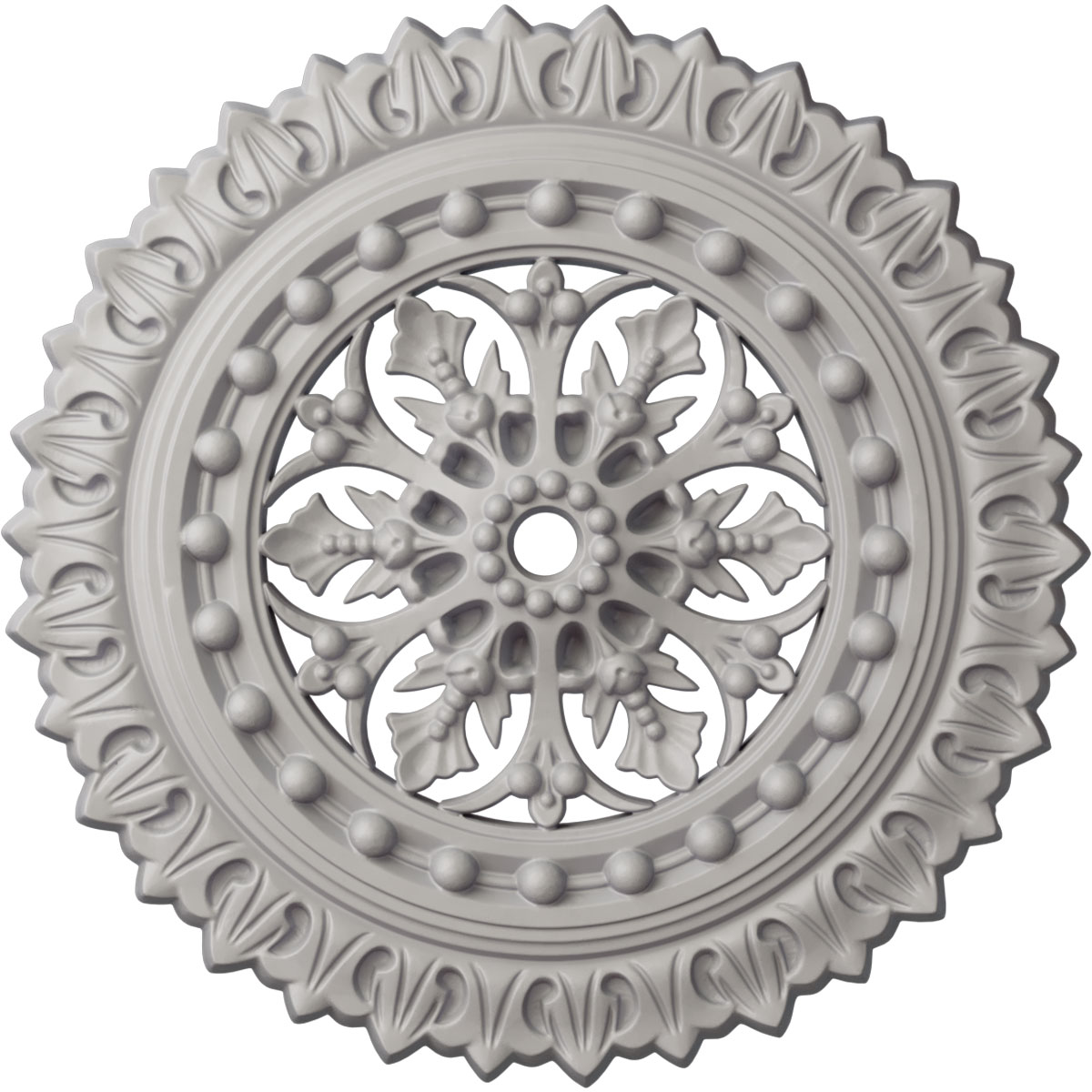 Ekena Millwork CM18SKUWF Sellek 18.5-in W x 18.5-in L Painted Ultra Pure White Polyurethane Whole Ceiling Medallion