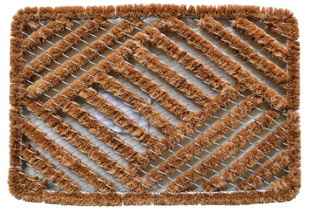 Imports Decor 851SDM Brown Coir Rectangular Outdoor Decorative Novelty Door Mat