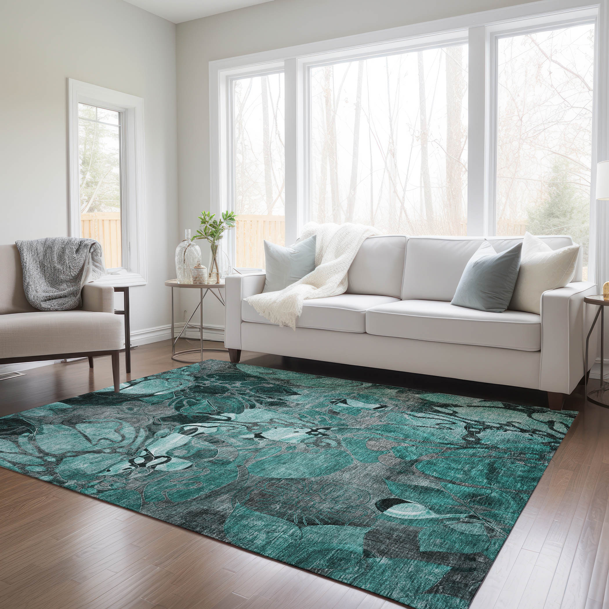 Chantille ACN558 Teal 3' x 5' Rug