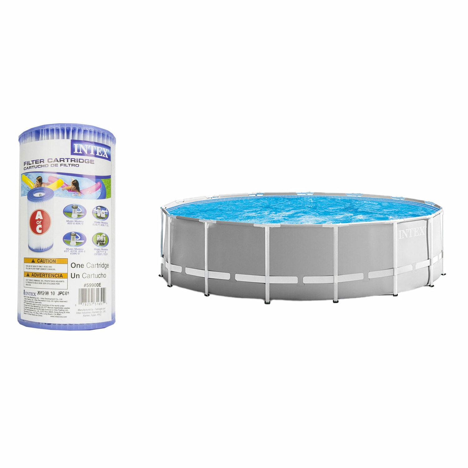 Intex 15-ft x 15-ft x 48-in Metal Frame Round Above-Ground Pool with Filter  Pump,Ground Cloth,Pool Cover and Ladder in the Above-Ground Pools  department at