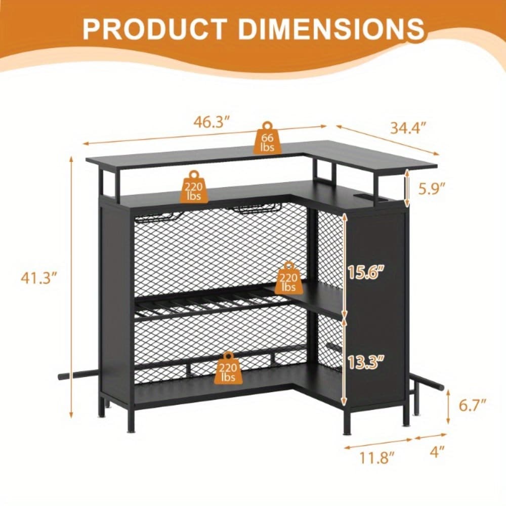 U-HOMY JL-027BK-HM Dining-Kitchen-Storarge - View #3