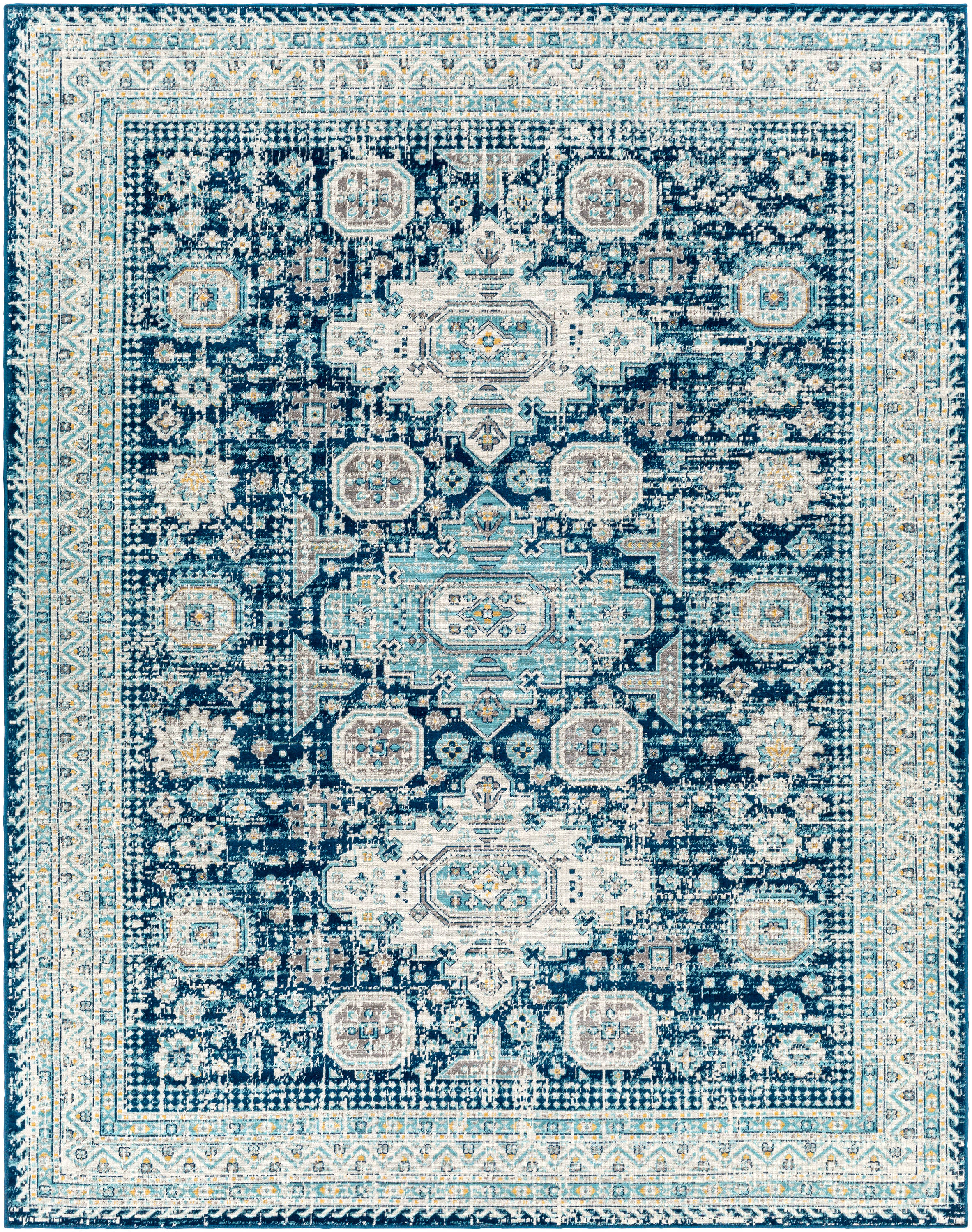 Artistic Weavers RDD2310-71010 Redondo beach 8 X 10 Navy/Grey Indoor/Outdoor Medallion Oriental Area Rug