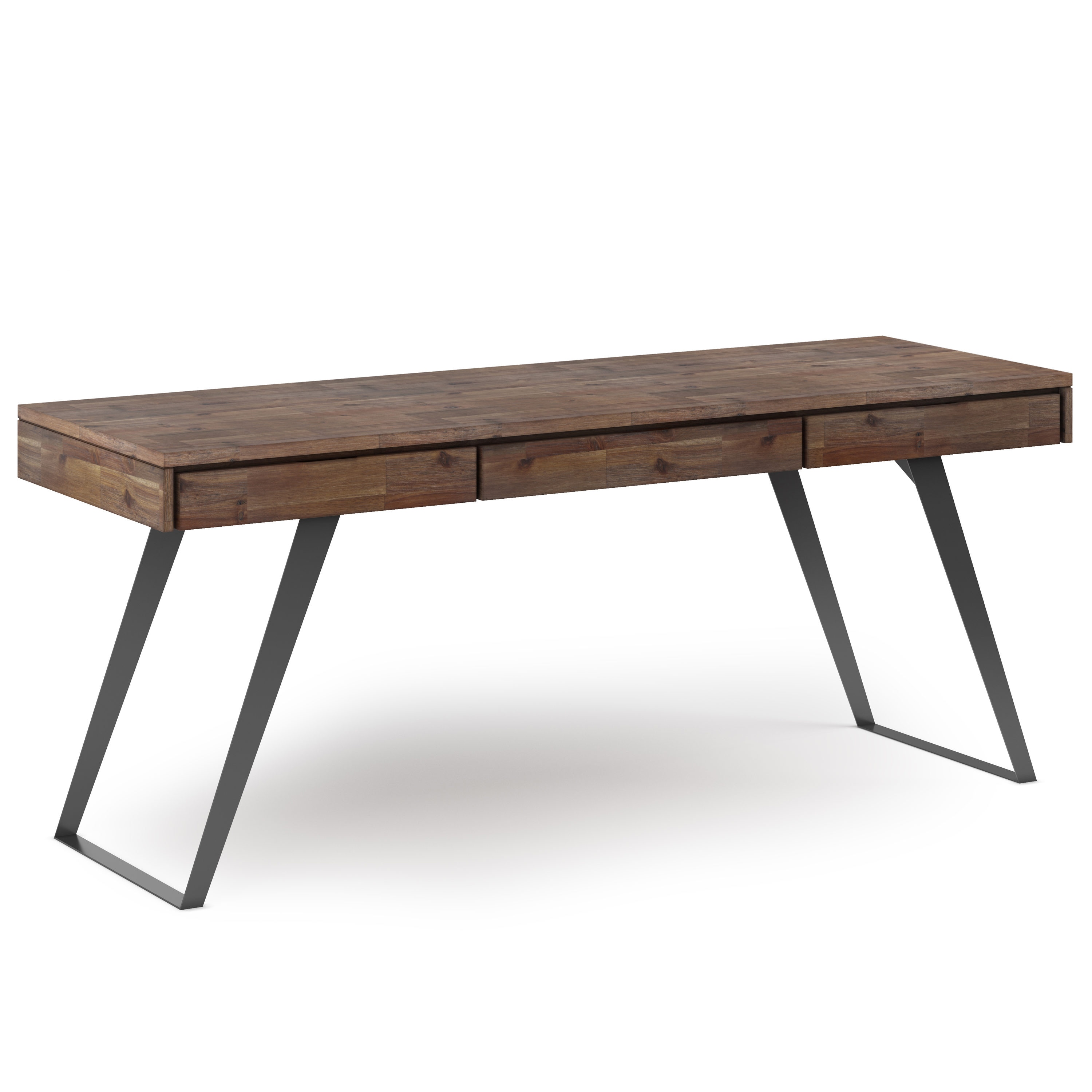 Simpli Home AXCLRY52LG-RNAB Lowry 72-in Brown Modern/Contemporary Computer Desk