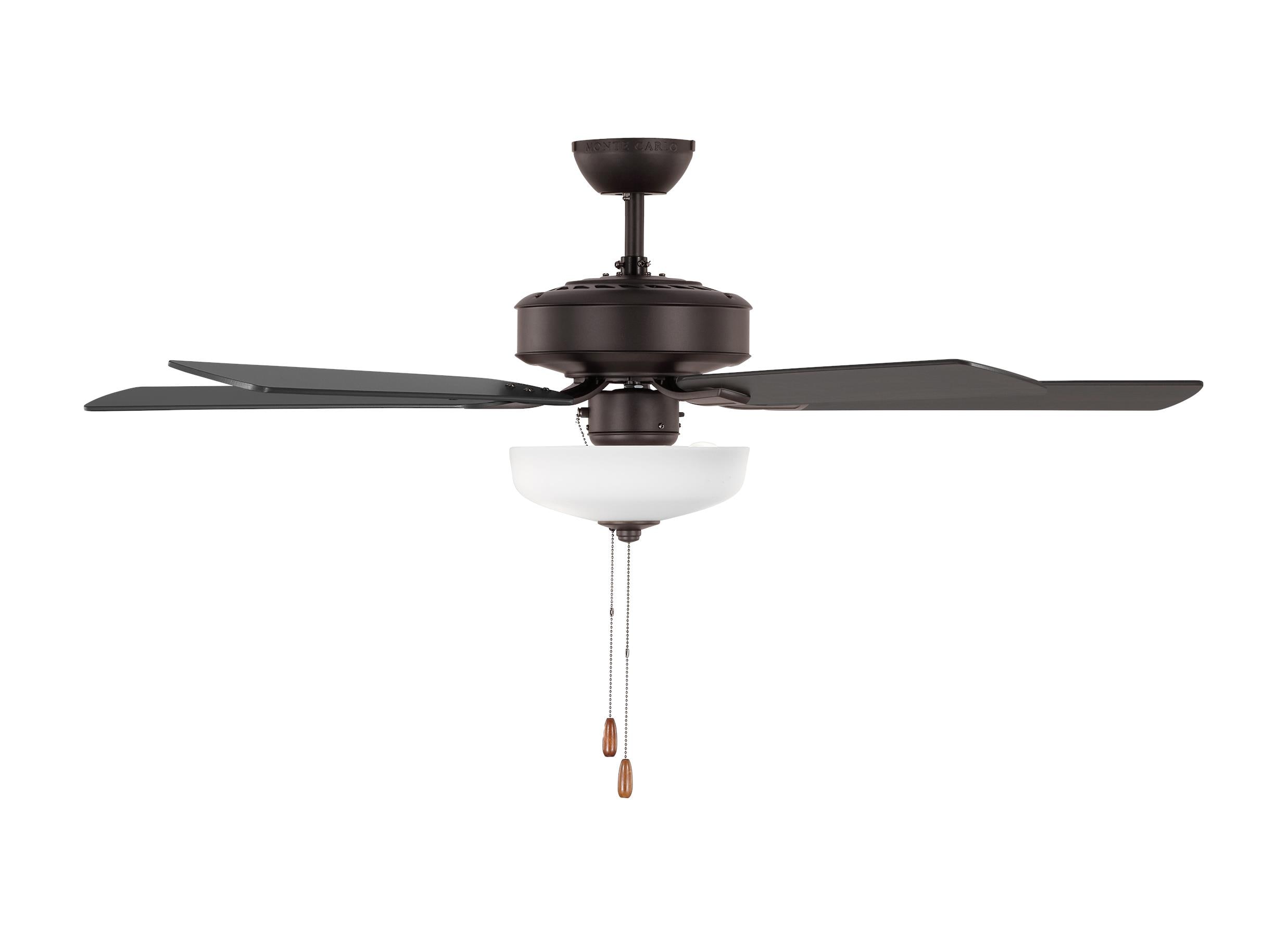Linden 52'' Bronze Ceiling Fan with Matte White Glass Light Kit