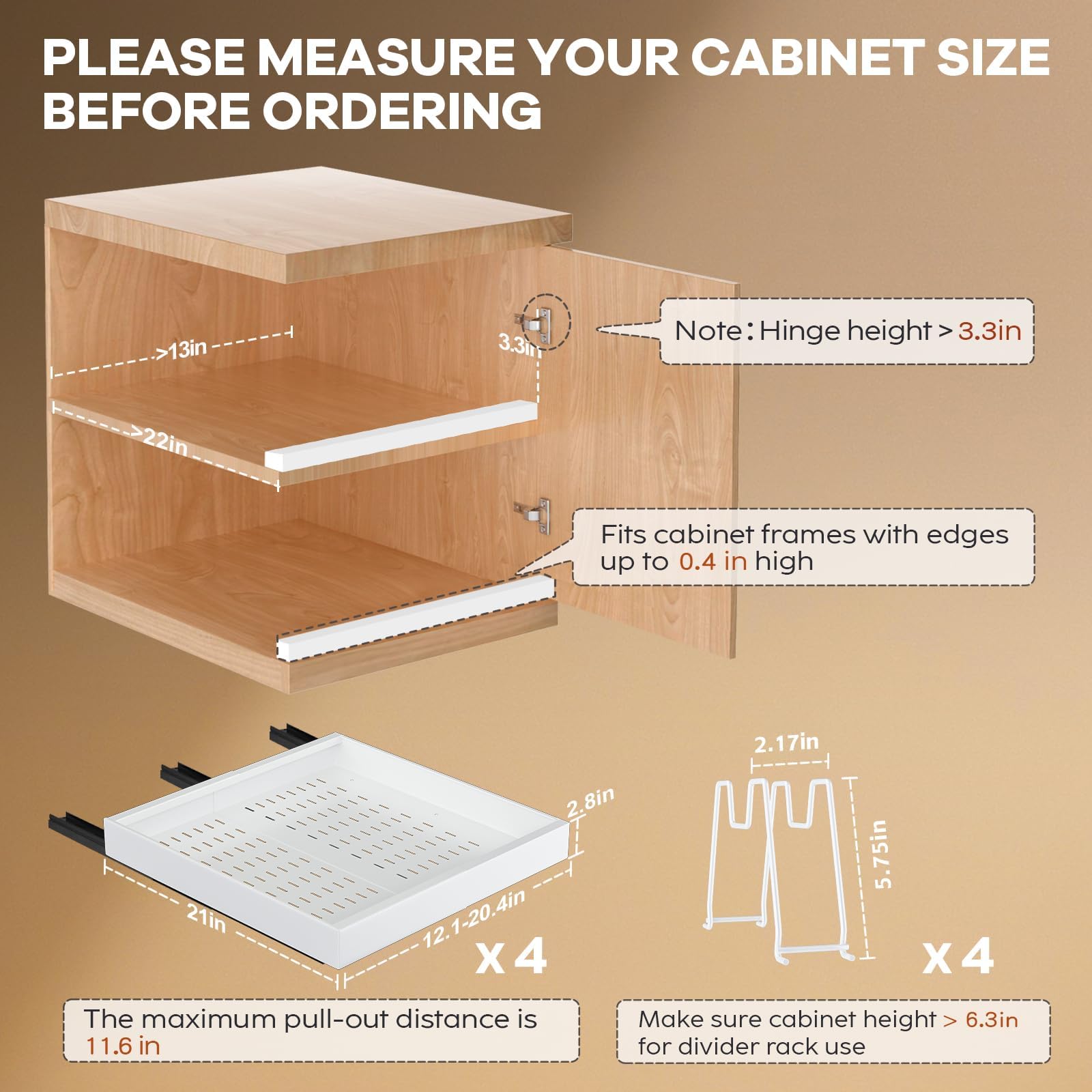 Aoibox LAB6D03O Pull-Out-Cabinet-Baskets - View #4