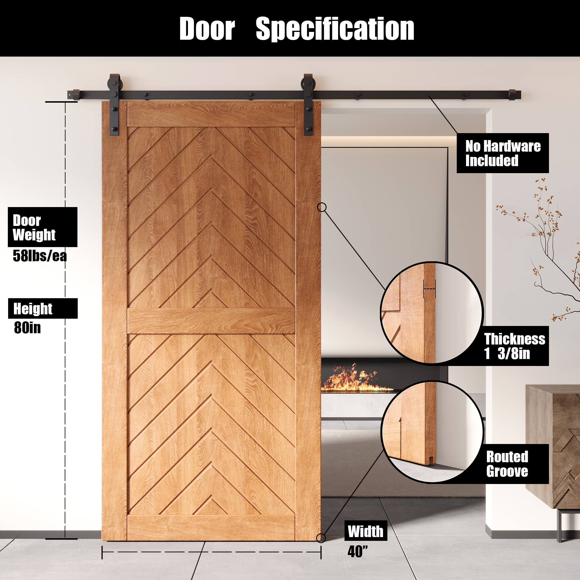 HOMACER JT1-4080-EA Barn-Doors - View #2