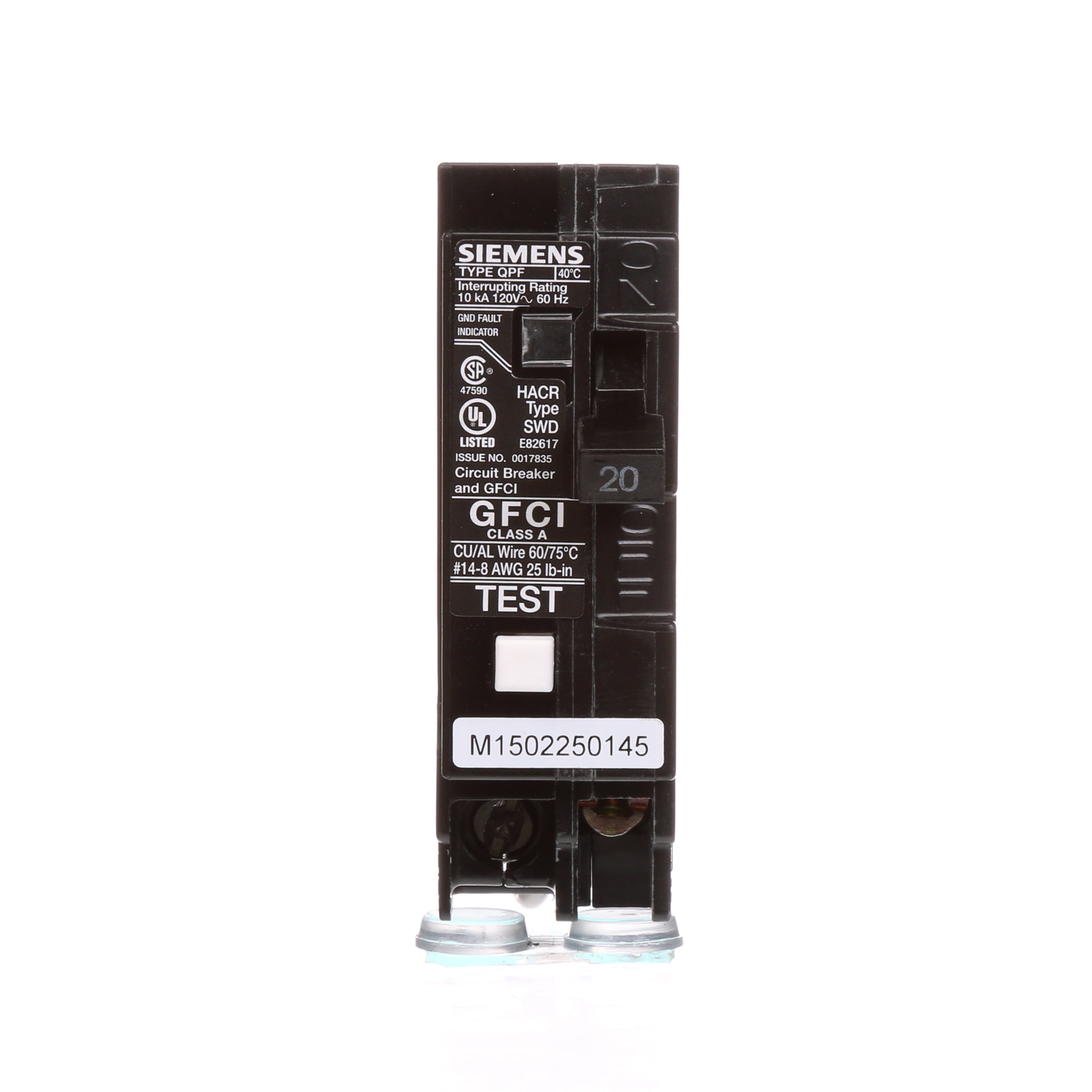 Siemens QFG 20-amp 1-Pole Dual Function Afci/Gfci Circuit Breaker