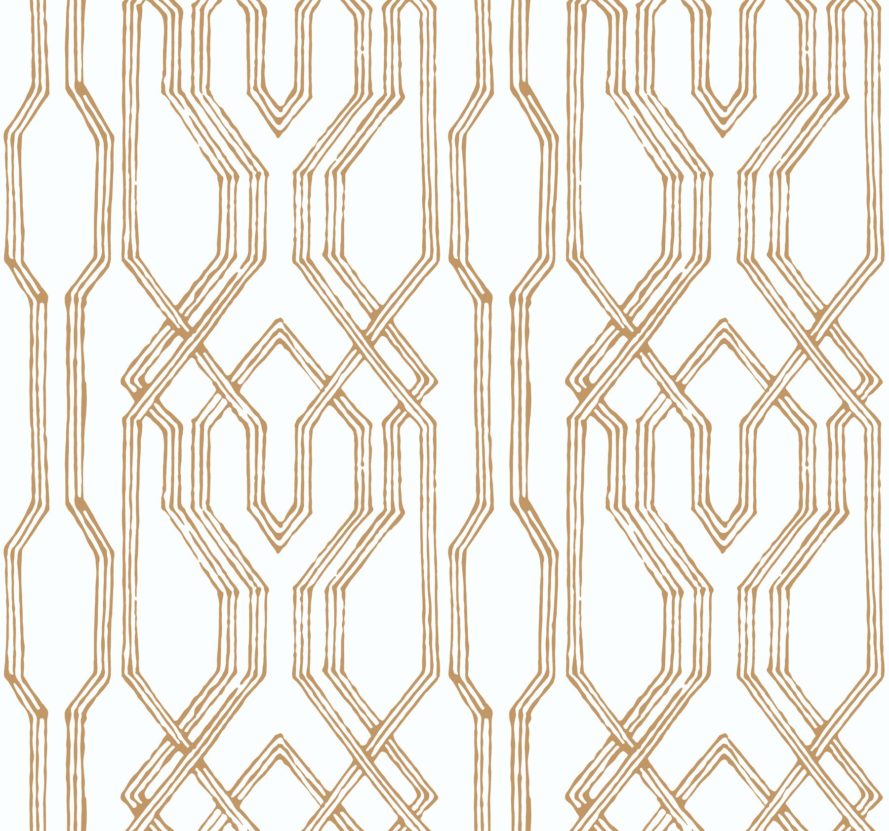 York Wallcoverings AF6560 Ronald Redding Designs Tea Garden 60.8-Sq. Feet White Non-woven Geometric Unpasted Wallpaper