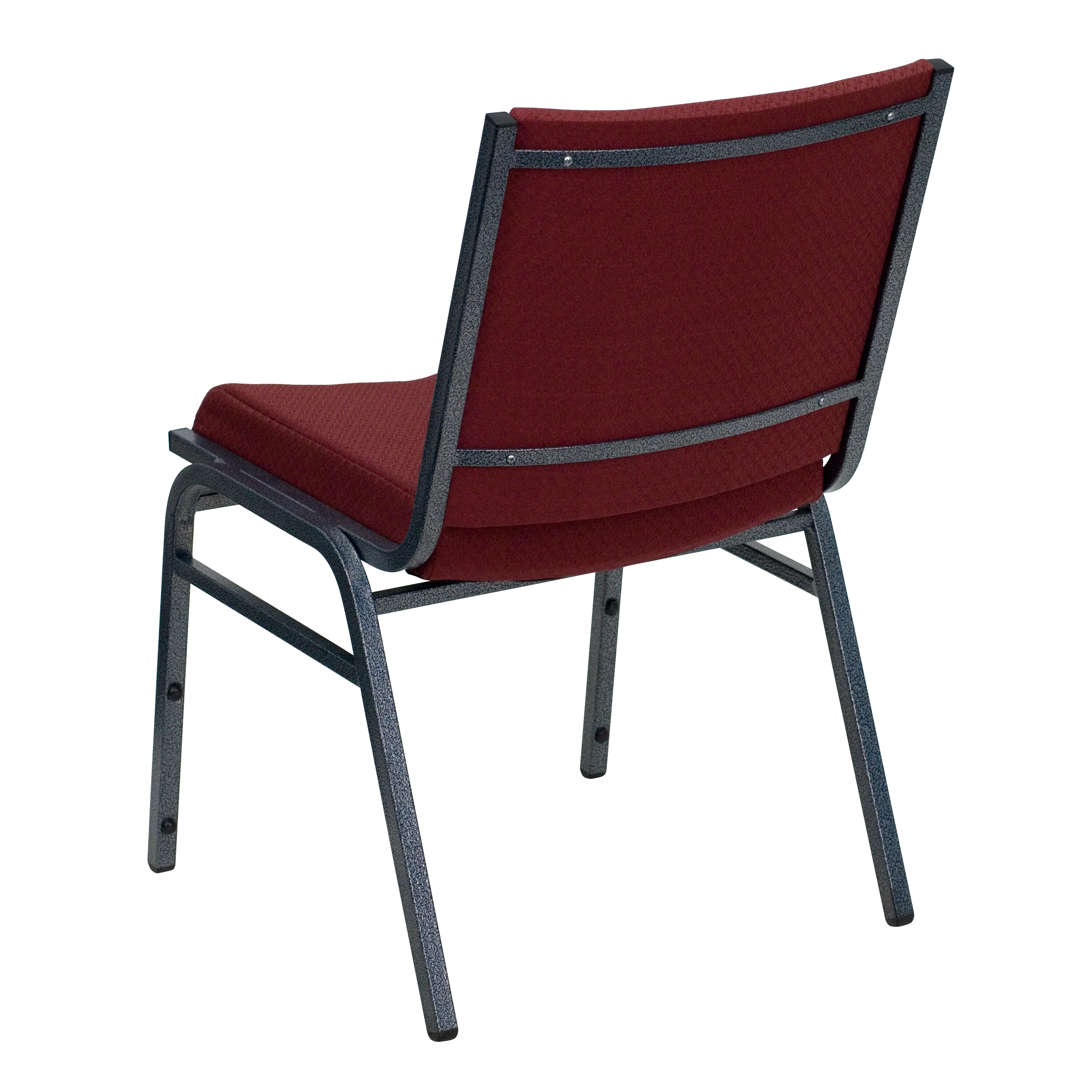 Burgundy Patterned Fabric Armless Stacking Reception Chair