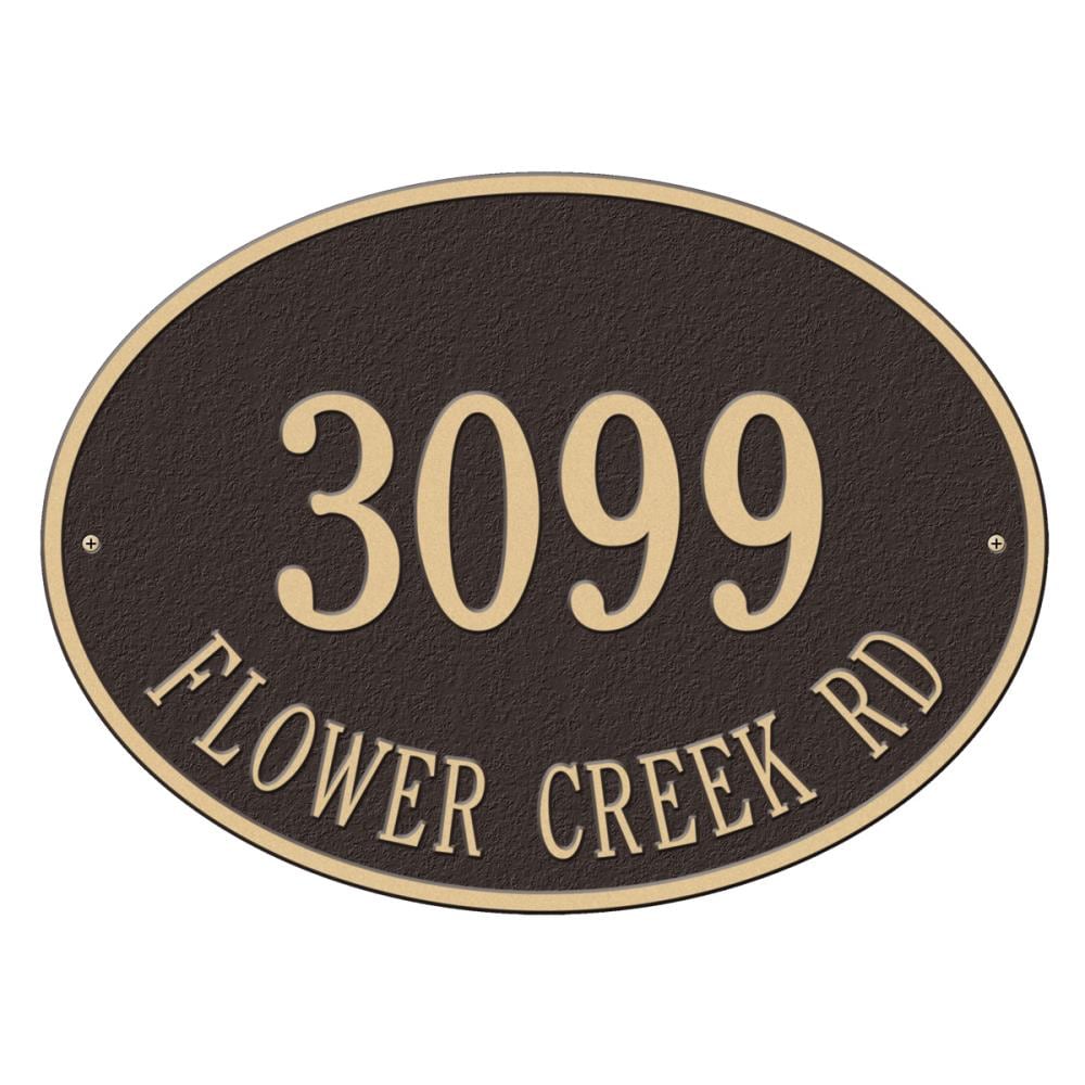 Whitehall 2927OG 14-in H x 19-in W Bronze/Gold Aluminum Address plaque