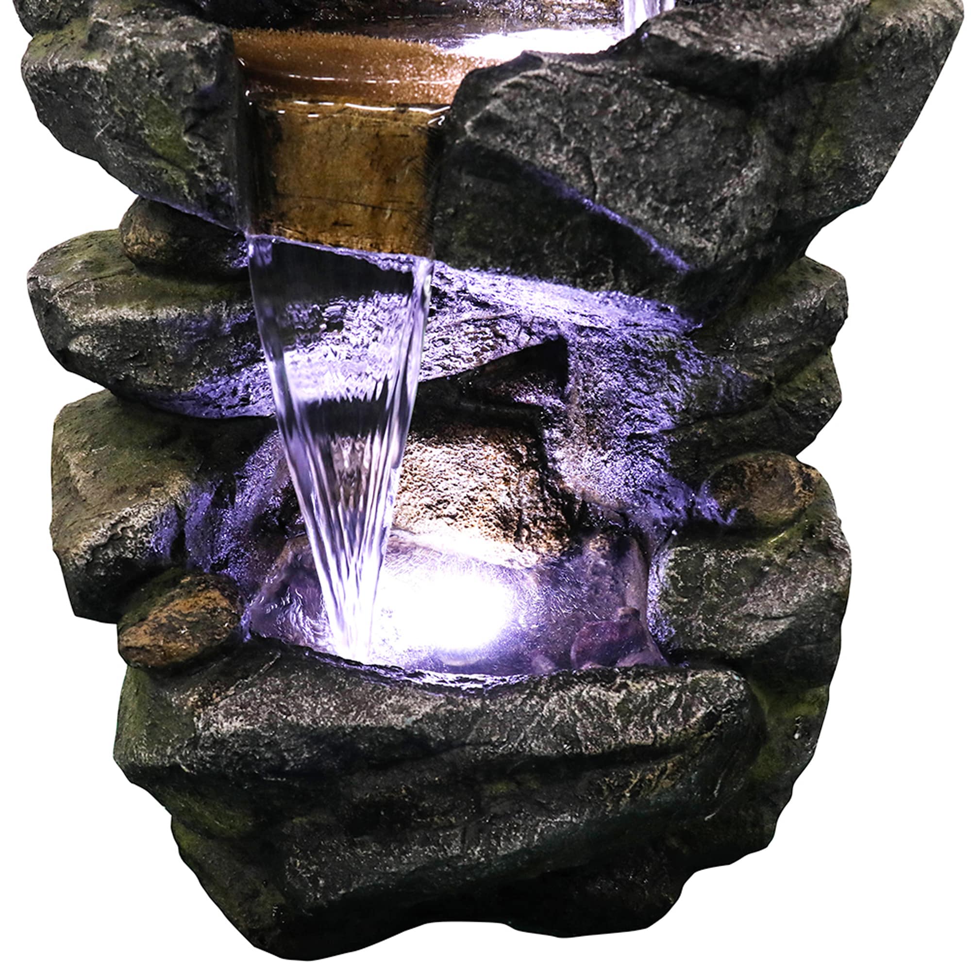 Watnature 40-in H Resin Water Rock Waterfall Outdoor Fountain Pump ...