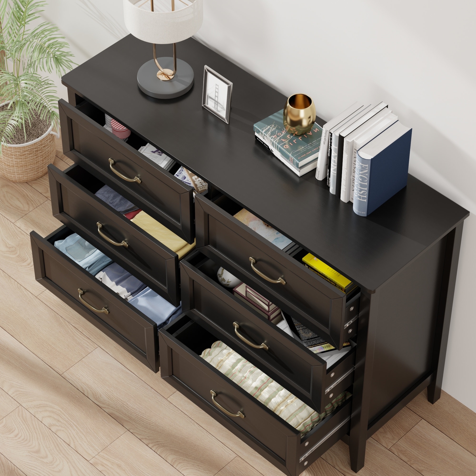 lowes black dresser Lofka 47-in W for Bedroom with 6 Drawers Chests of Drawers with Metal Handles Wood TV Stand for Hallway Entryway -Black one_size Primary colour:Royal Blue This sleek black vanity Casual Little Girls Shoes Belle dress - Princess