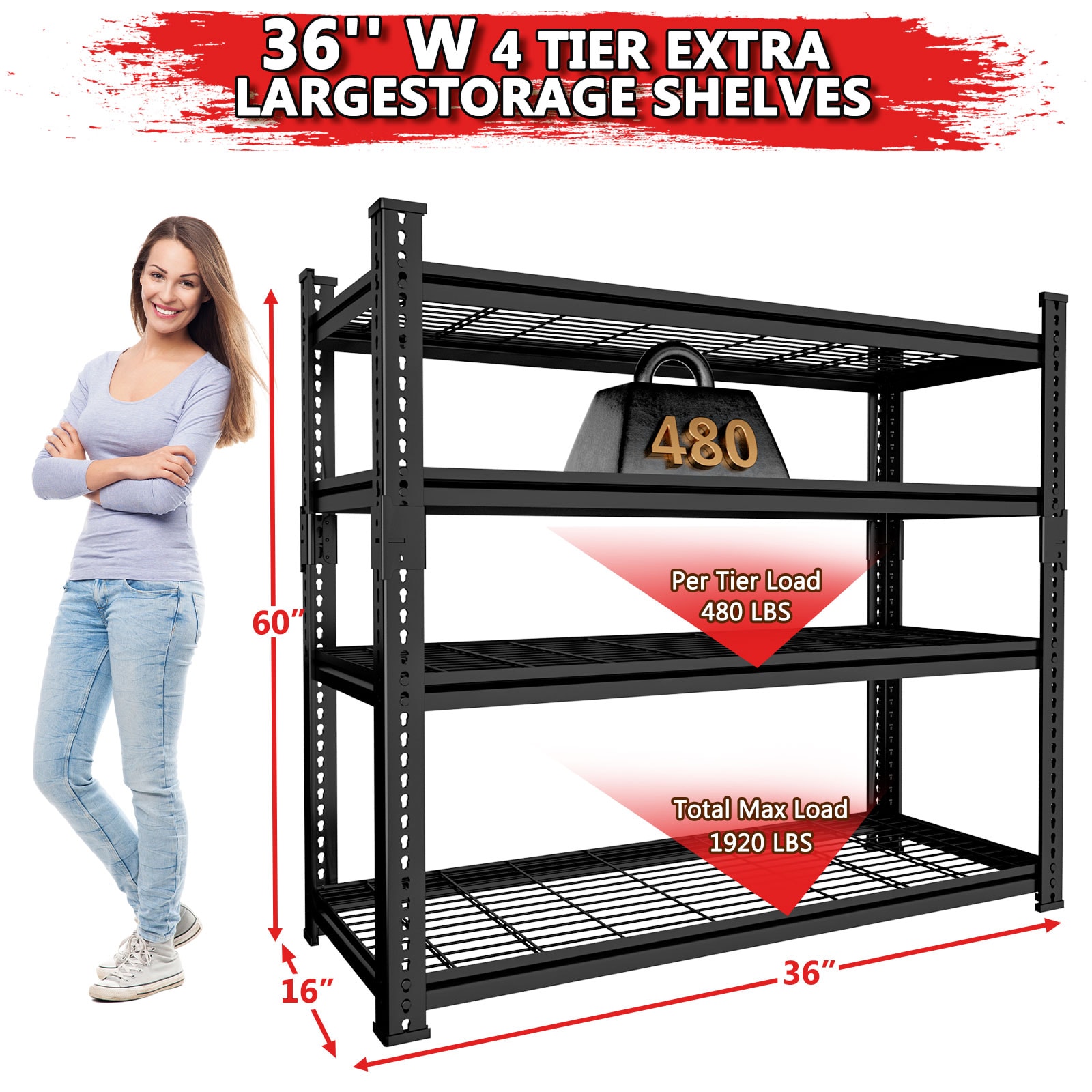 LOVMOR 36HDMS4C-PLR Free-Standing-Shelving - View #3