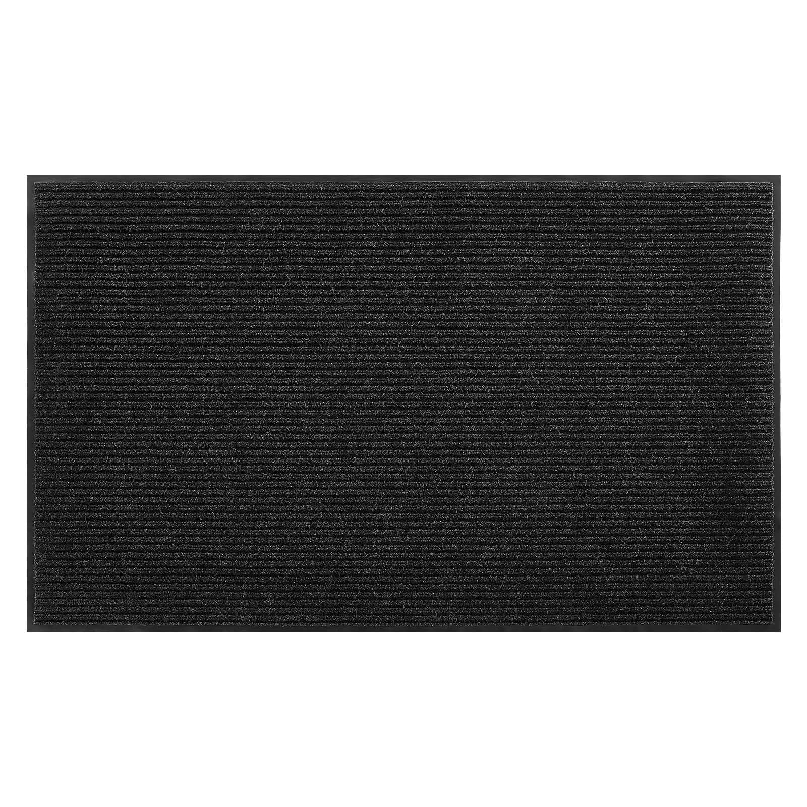 VEVOR Front Door Mat  5 x 3 ft Commercial Floor Mat for Indoor and Outdoor  Stylish Striped Industrial Carpet with PVC Backing  Heavy Duty Washable Entry Rug for Hallway  Balcony  Garage  Grey