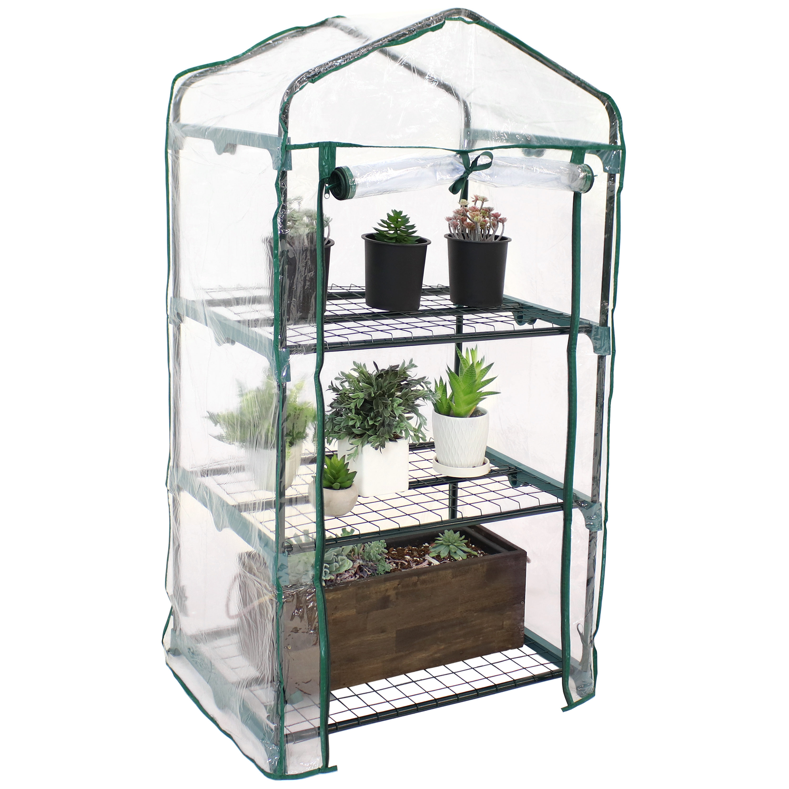 Sunnydaze Decor HGH-918 1.58-ft L x 2.25-ft W x 4.17-ft H Clear Greenhouse Kit