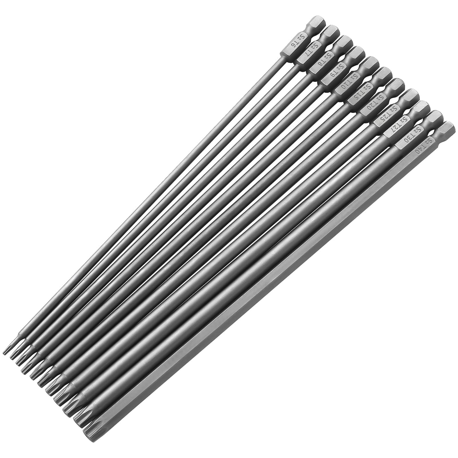 Ahfiwaso 11pcs 200mm Extra Long Torx Bit Set Security Torx Bits Socket Set Tamper Proof 1 quarter Hex Shank Magnetic Head S2 Steel Star Phillips #LAH0819Q116