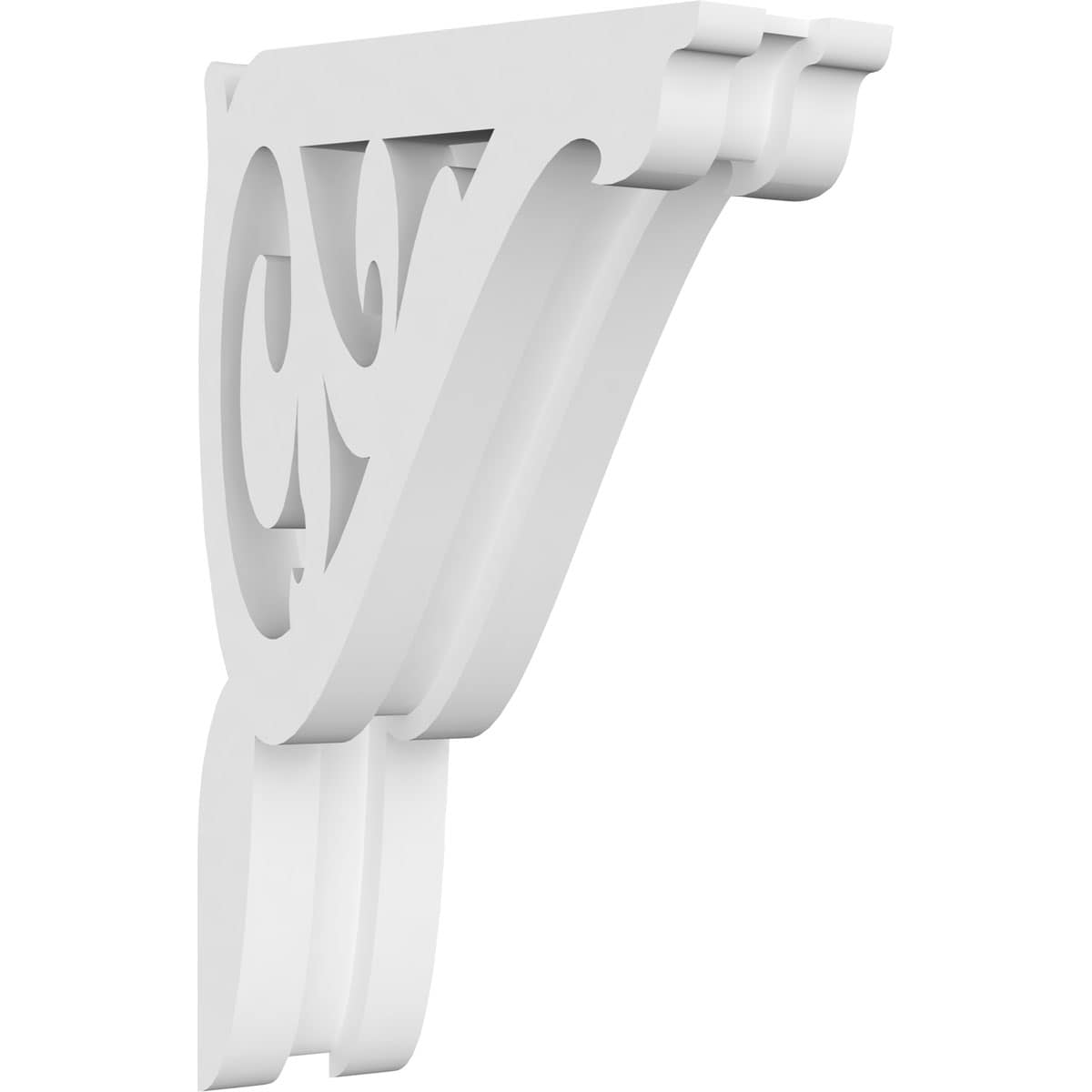 Ekena Millwork CORP01X04X07CI 1.875-in x 4.5-in x 7-in Carrillo Unfinished White PVC Paintable Corbel