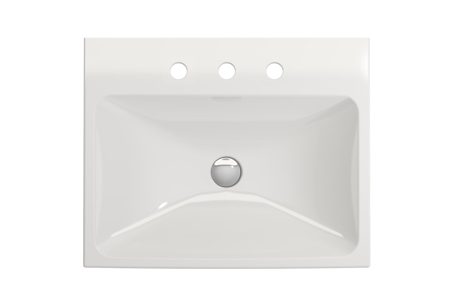 Modern White Ceramic Wall-Mount Rectangular Bathroom Sink